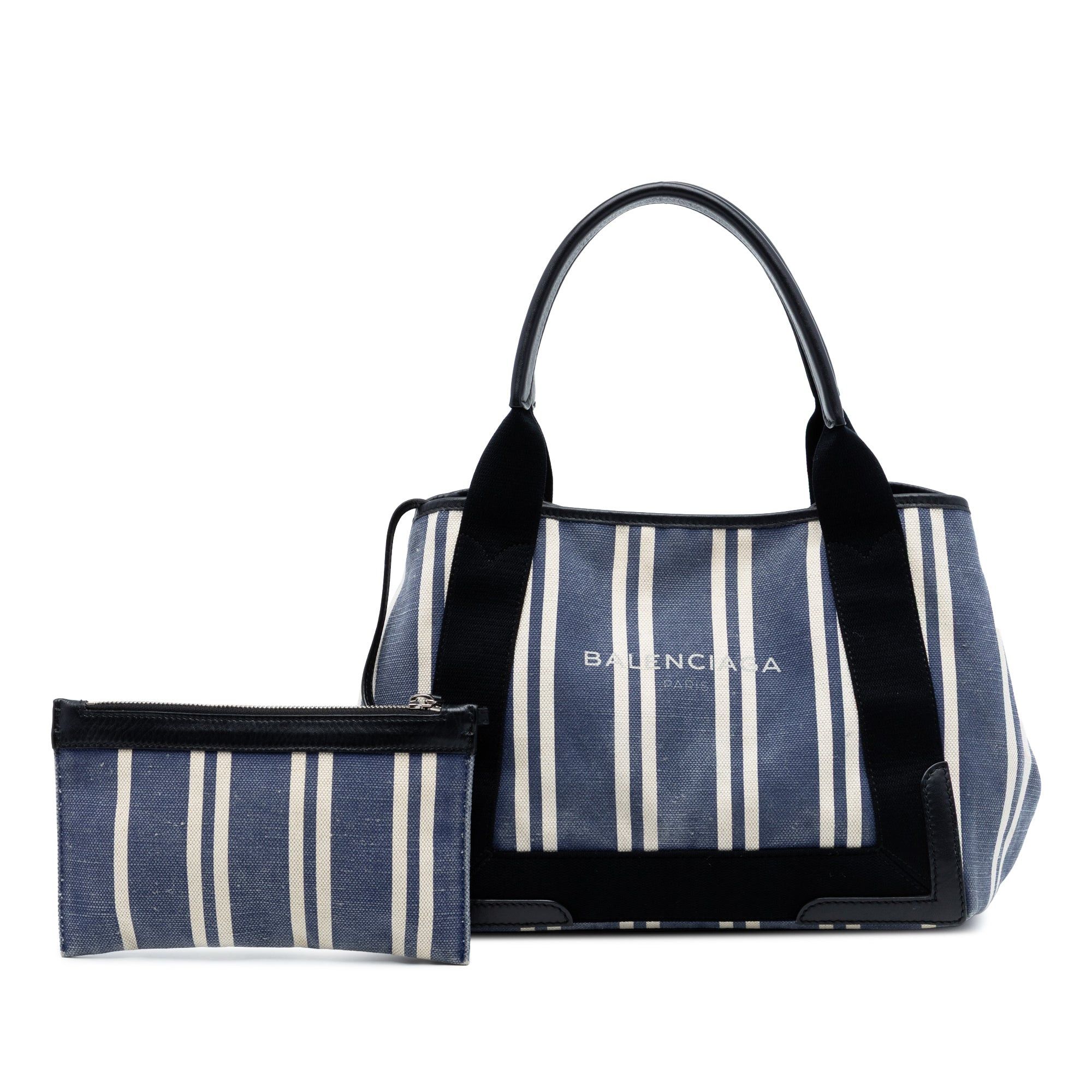 Balenciaga Canvas Striped Navy Cabas S Size ONE SIZE - 7 Thumbnail