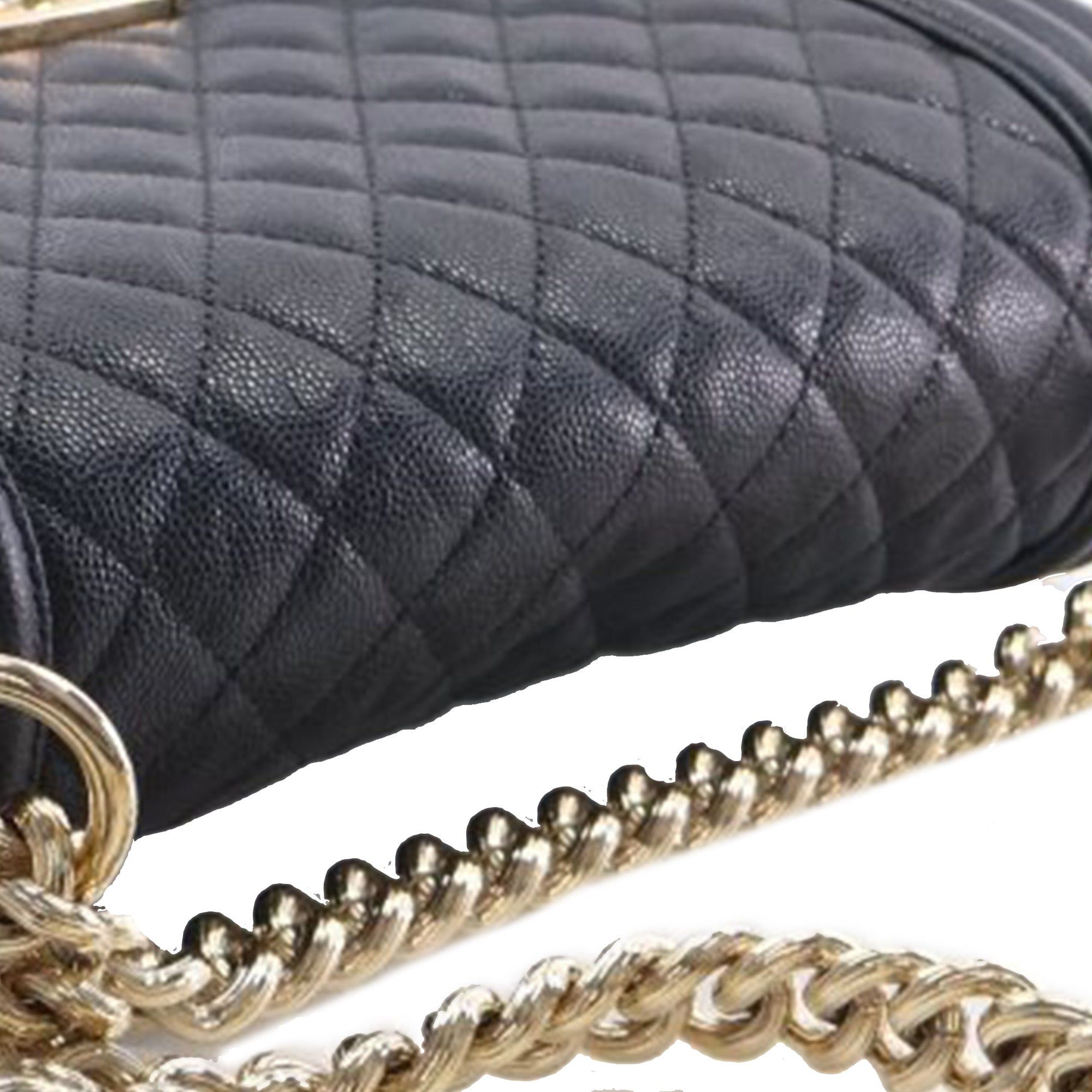 Chanel Old Medium Quilted Caviar Boy Flap Size ONE SIZE - 14 Thumbnail