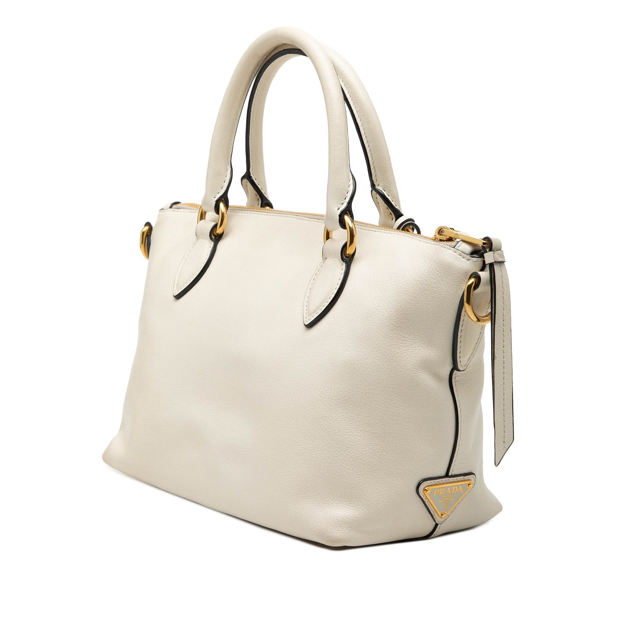 Prada Small Embossed Glace Calf Logo Convertible Satchel Size ONE SIZE - 2 Thumbnail