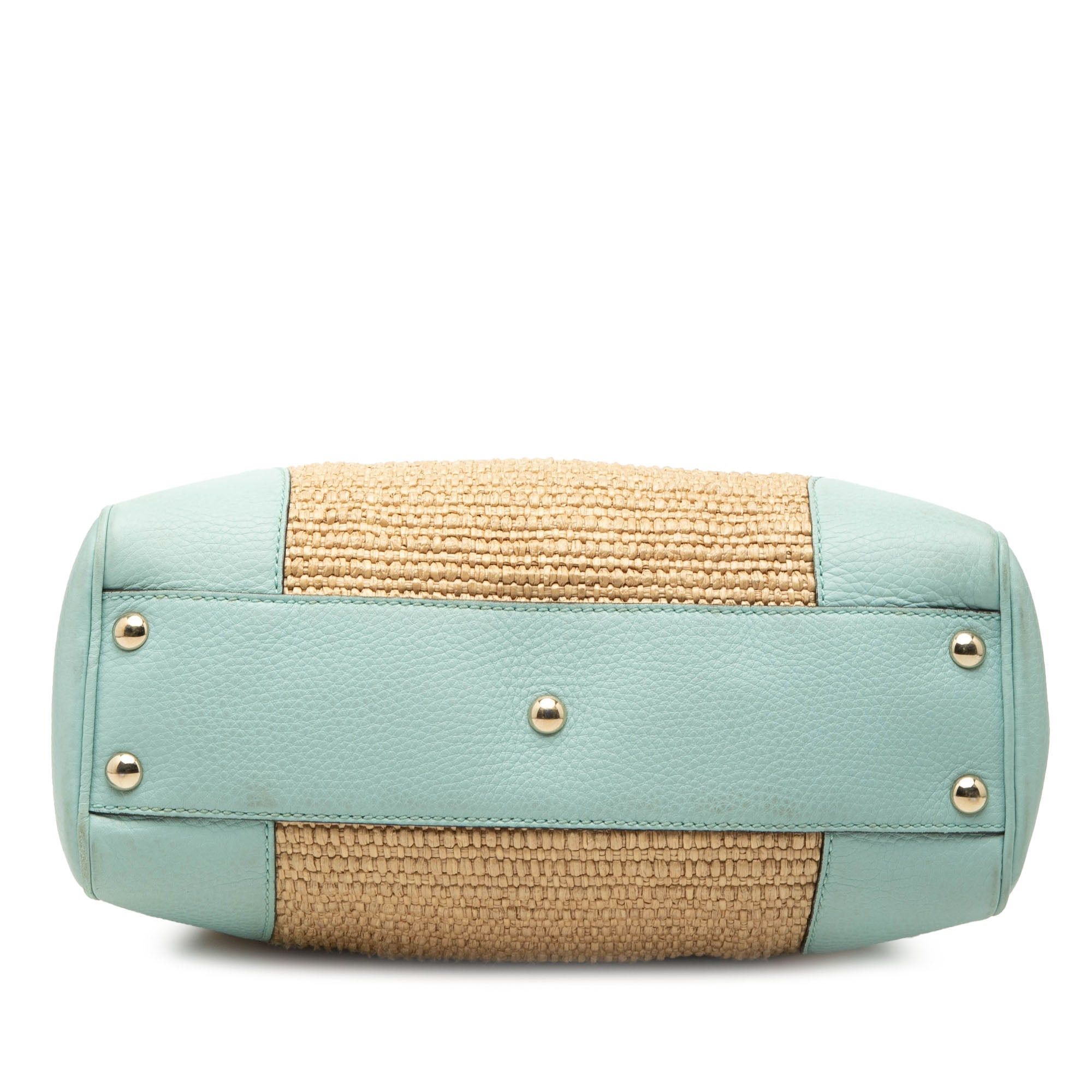 Gucci Small Raffia Bamboo Shopper Satchel Size ONE SIZE - 3 Thumbnail
