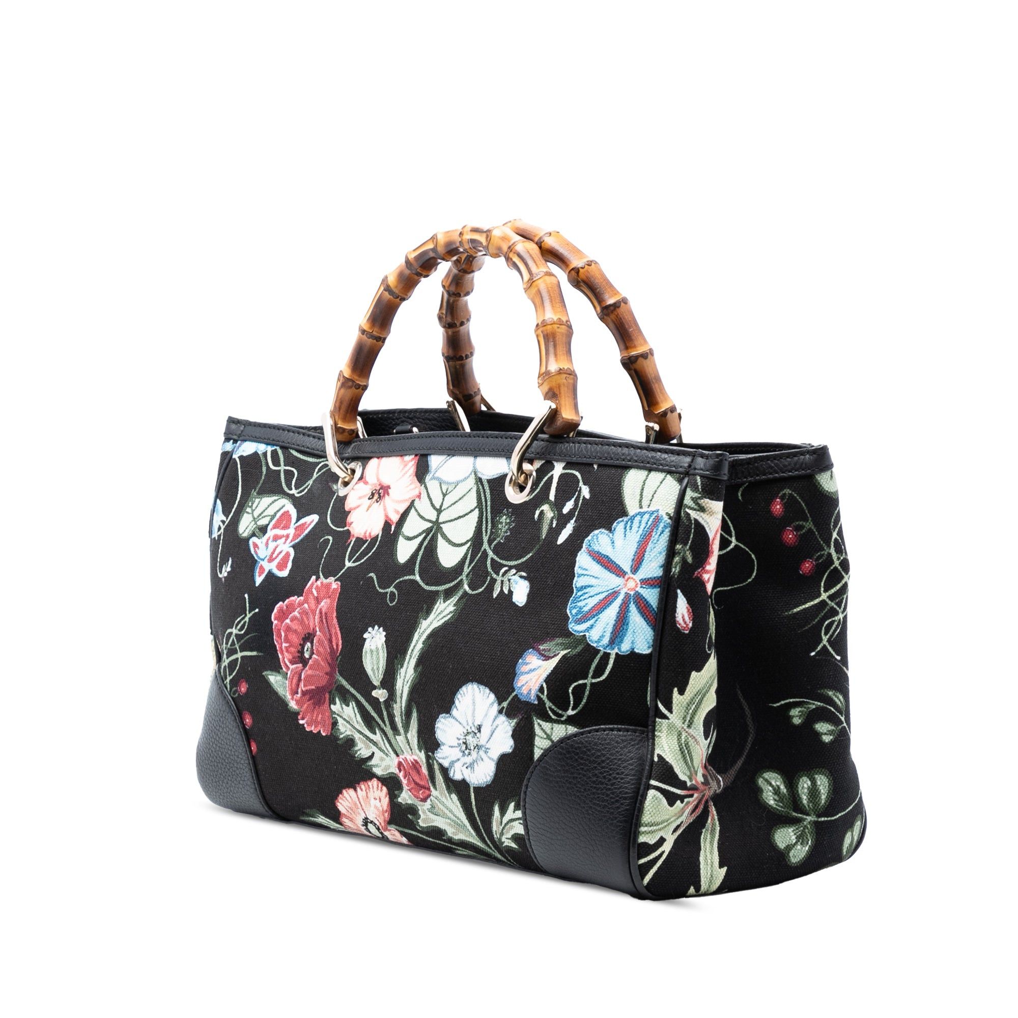 Gucci Medium Canvas Flora Knight Bamboo Shopper Satchel Size ONE SIZE - 2 Thumbnail