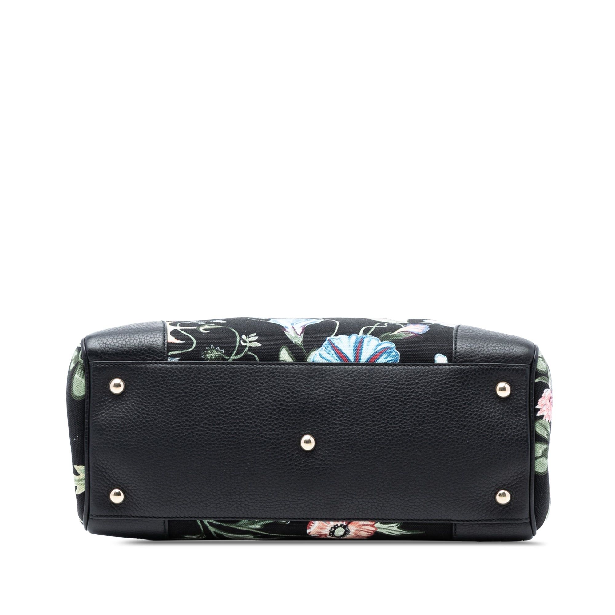 Gucci Medium Canvas Flora Knight Bamboo Shopper Satchel Size ONE SIZE - 3 Thumbnail