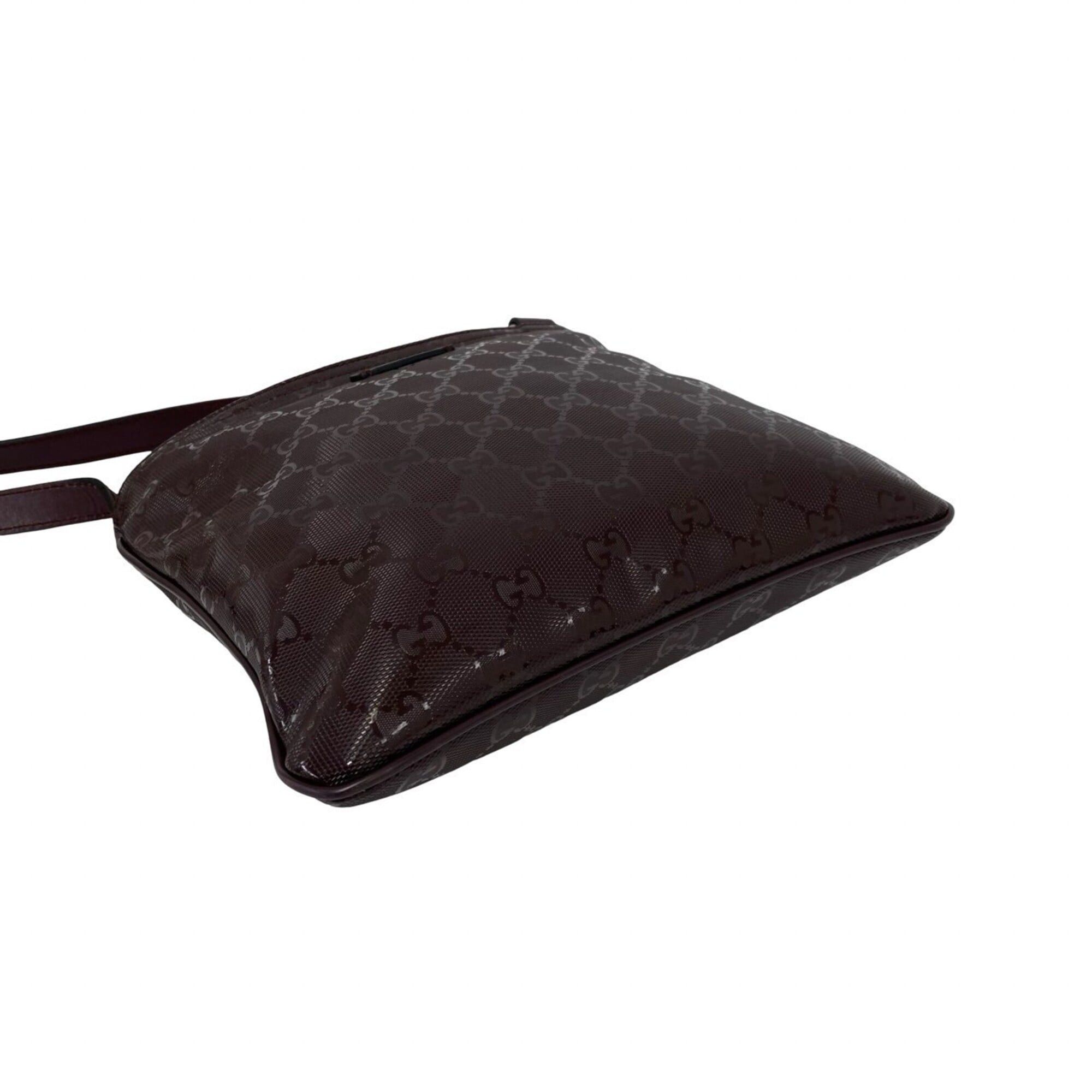 Gucci GUCCI GG Imprime Logo All-Over Print Leather Mini Shoulder Bag/Pouch/Sacoche - Bordeaux/Wine Red 64758 Size ONE SIZE - 7 Thumbnail