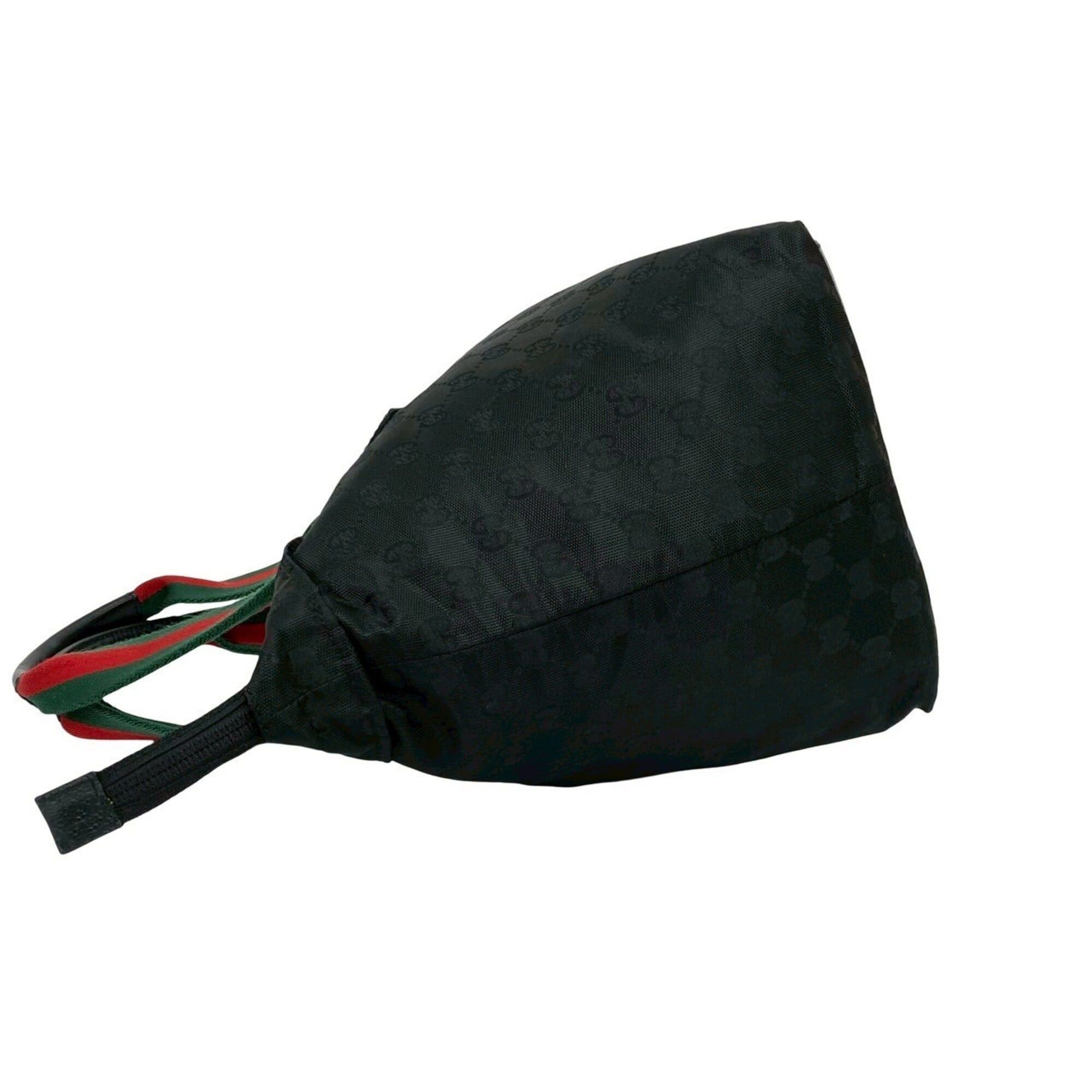 Gucci GUCCI Sherry Line GG Canvas Nylon Leather Genuine Tote Bag Handbag Black Red Green 68548 Size ONE SIZE - 5 Thumbnail