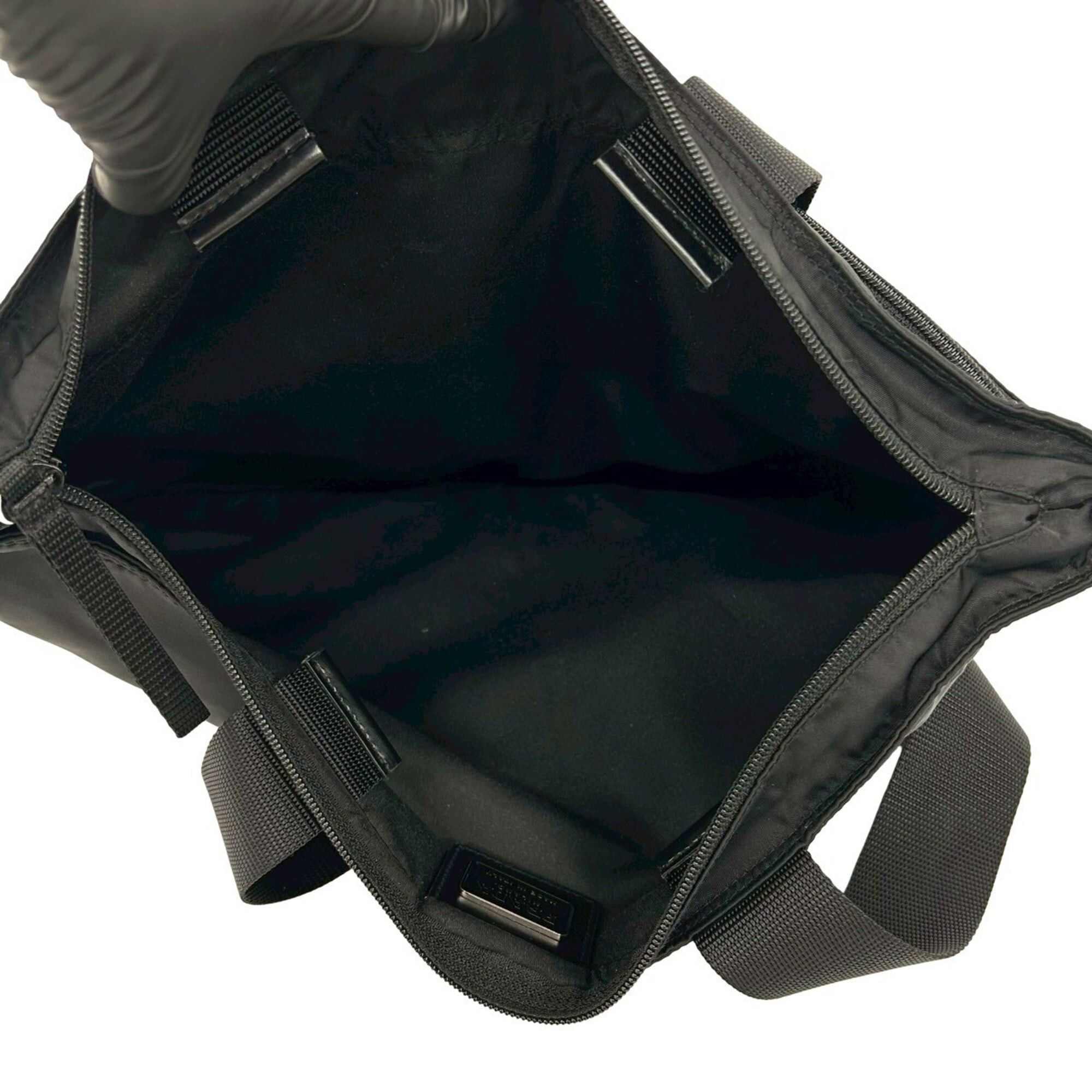 Prada Prada Triangle Logo Plate Hardware Tessuto Nylon Tote Bag Handbag Semi Shoulder Black 03683 Size ONE SIZE - 9 Thumbnail