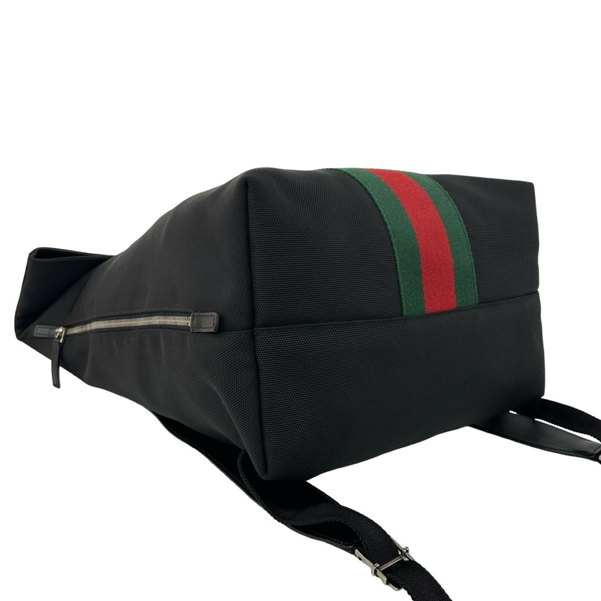 Gucci GUCCI Sherry Line Web Canvas Leather Backpack Daypack Black 18341 Size ONE SIZE - 7 Thumbnail