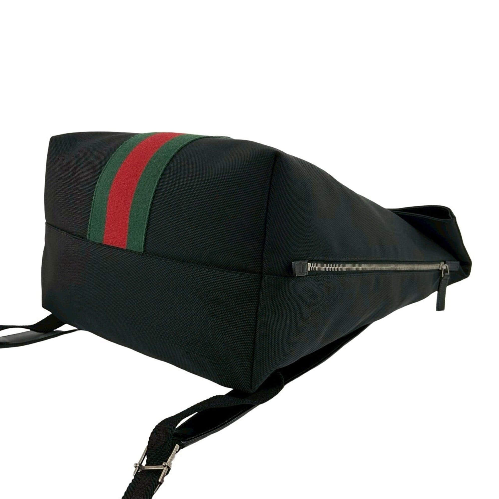 Gucci GUCCI Sherry Line Web Canvas Leather Backpack Daypack Black 18341 Size ONE SIZE - 8 Thumbnail