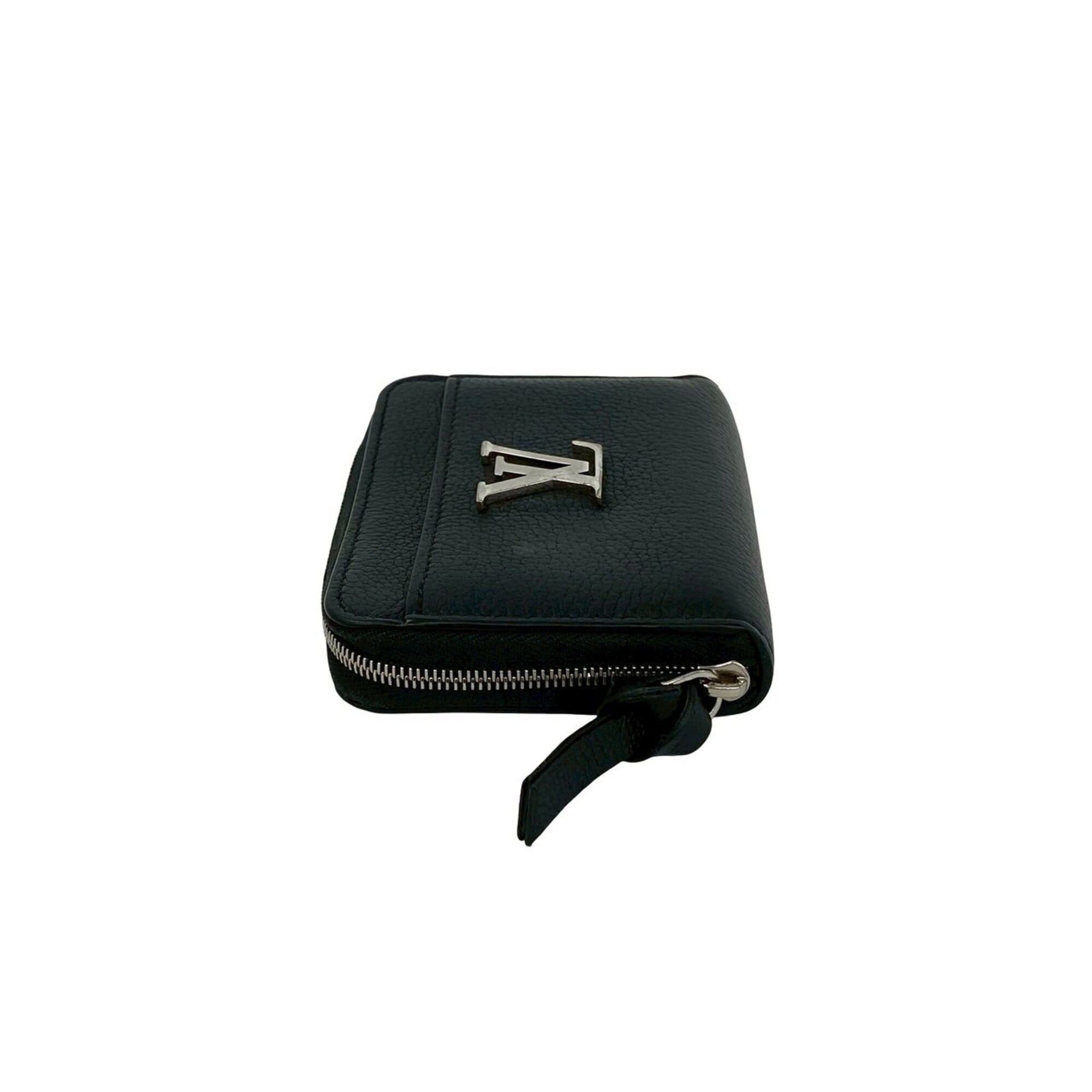 Louis Vuitton LOUIS VUITTON Lockme Zippy Coin Purse, Leather, Genuine Round Zip Wallet/Coin Case, Black, 30465 Size ONE SIZE - 5 Thumbnail