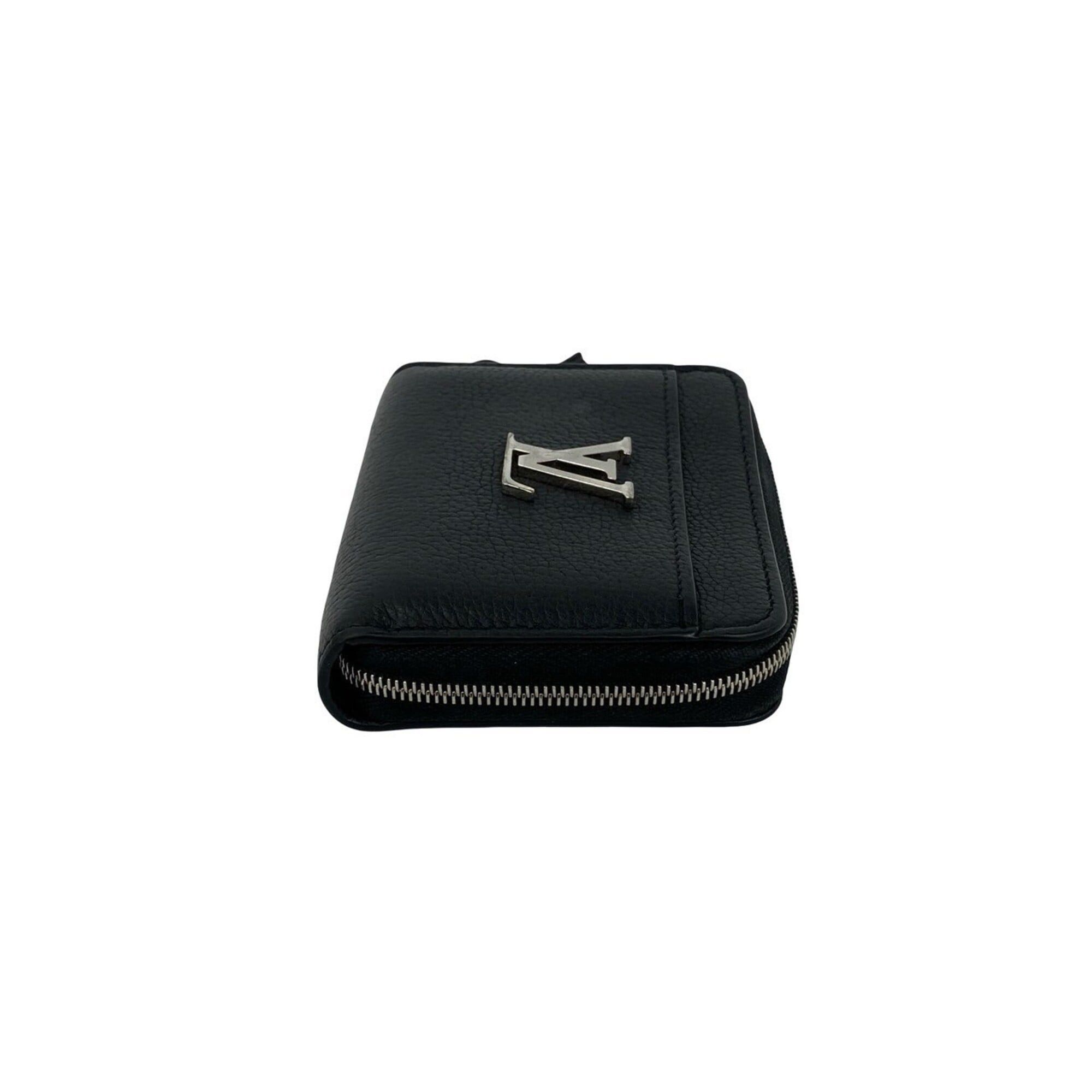 Louis Vuitton LOUIS VUITTON Lockme Zippy Coin Purse, Leather, Genuine Round Zip Wallet/Coin Case, Black, 30465 Size ONE SIZE - 4 Thumbnail