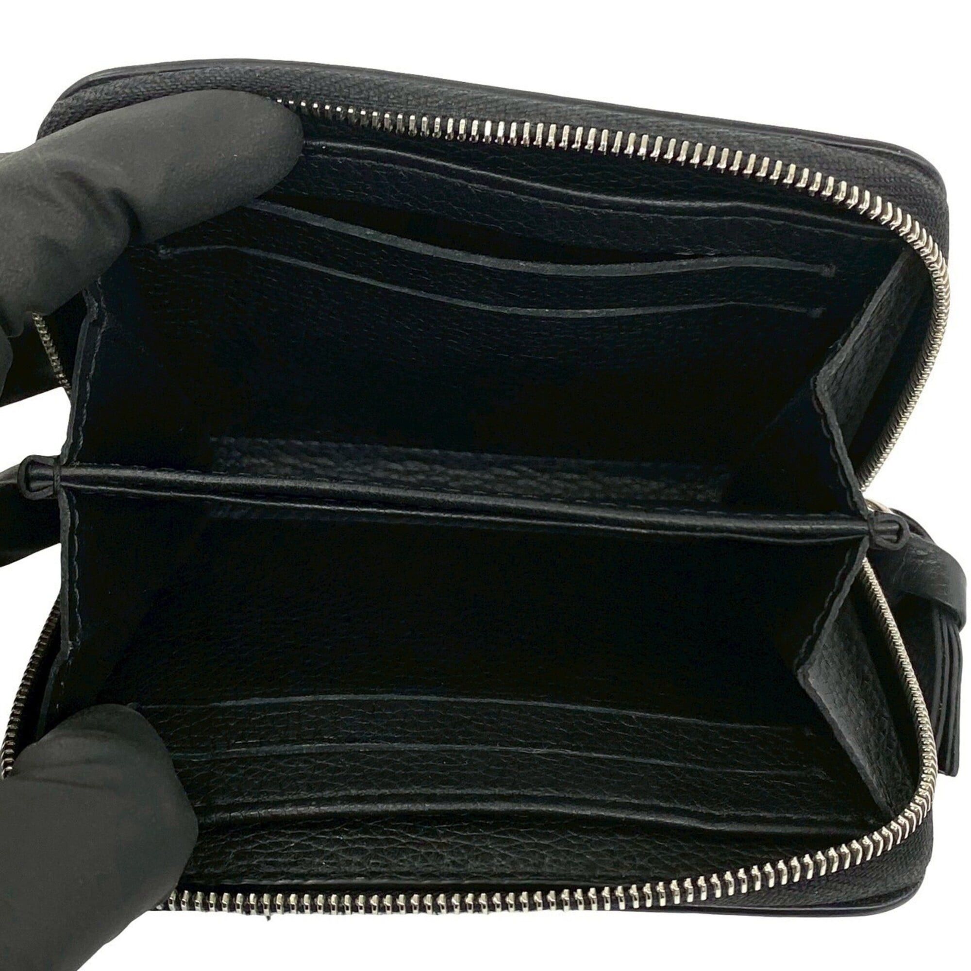 Louis Vuitton LOUIS VUITTON Lockme Zippy Coin Purse, Leather, Genuine Round Zip Wallet/Coin Case, Black, 30465 Size ONE SIZE - 7 Thumbnail