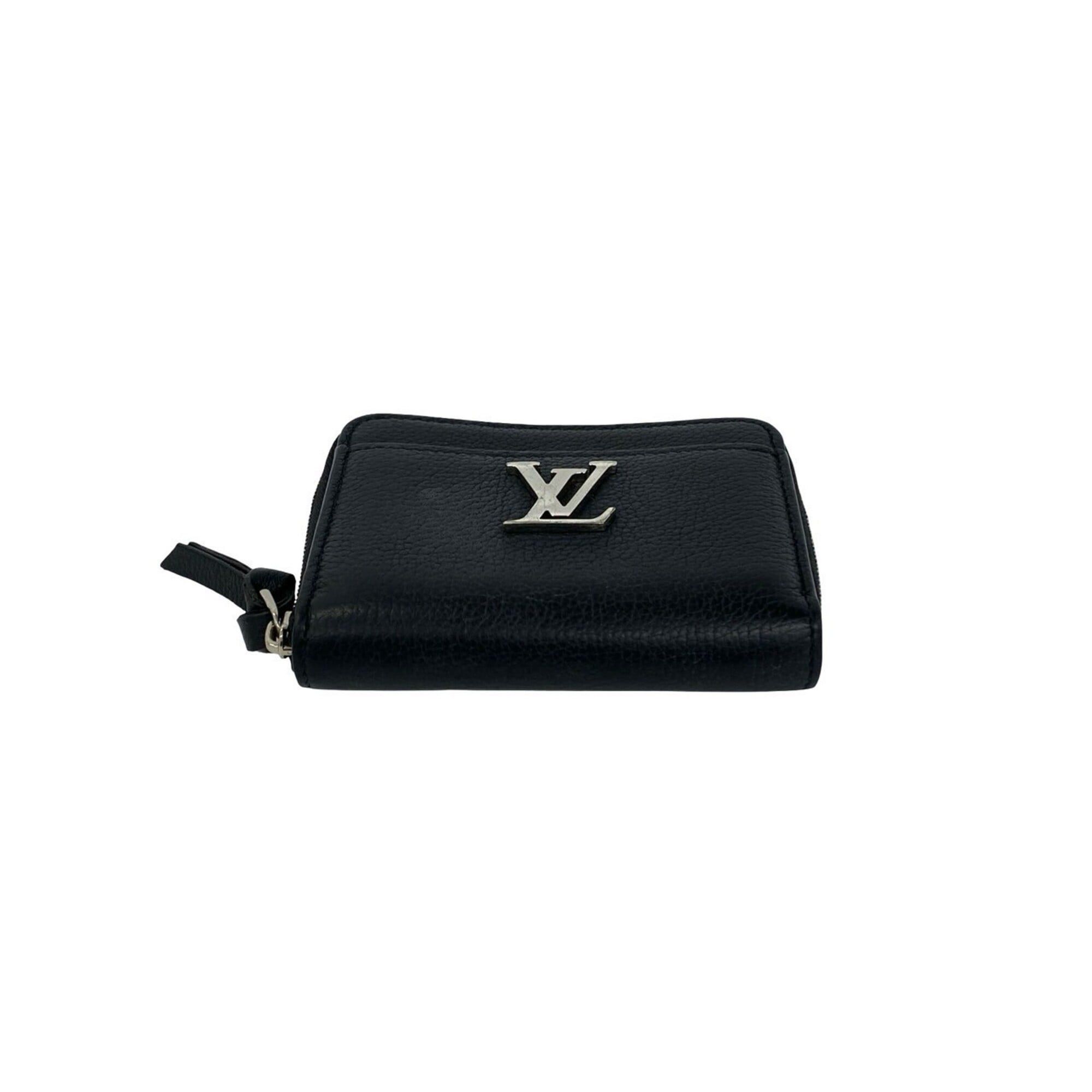 Louis Vuitton LOUIS VUITTON Lockme Zippy Coin Purse, Leather, Genuine Round Zip Wallet/Coin Case, Black, 30465 Size ONE SIZE - 6 Thumbnail