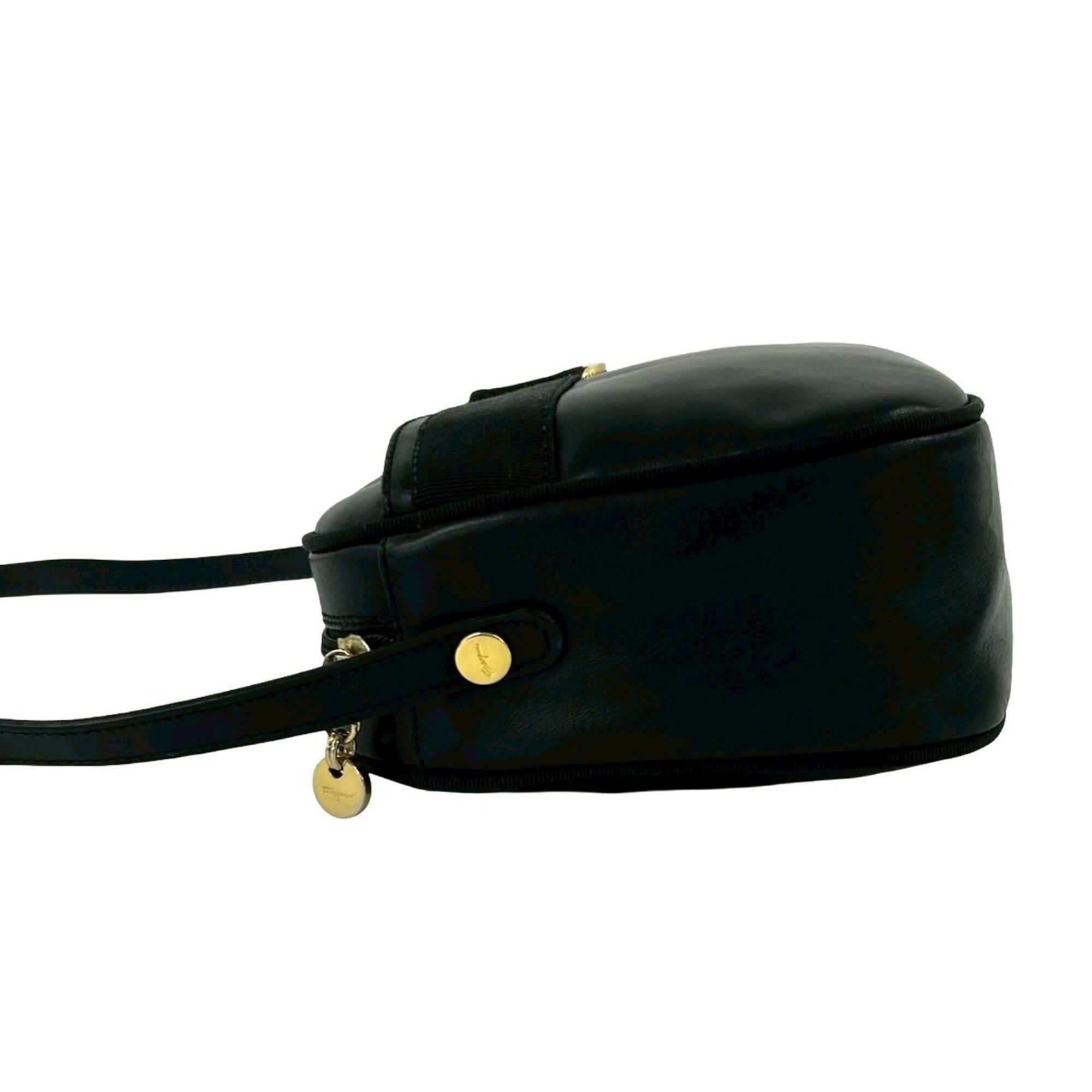 Salvatore Ferragamo Salvatore Ferragamo Vara Ribbon Leather Shoulder Bag/Pouch, Black, 41633 Size ONE SIZE - 5 Thumbnail