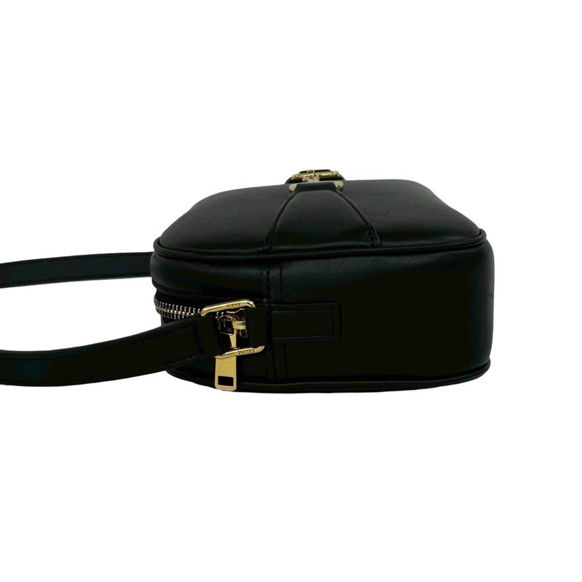 Celine CELINE Cressy Small Camera Bag, Leather, Genuine Shoulder Pouch, Sacoche, Black, 32266 Size ONE SIZE - 5 Thumbnail