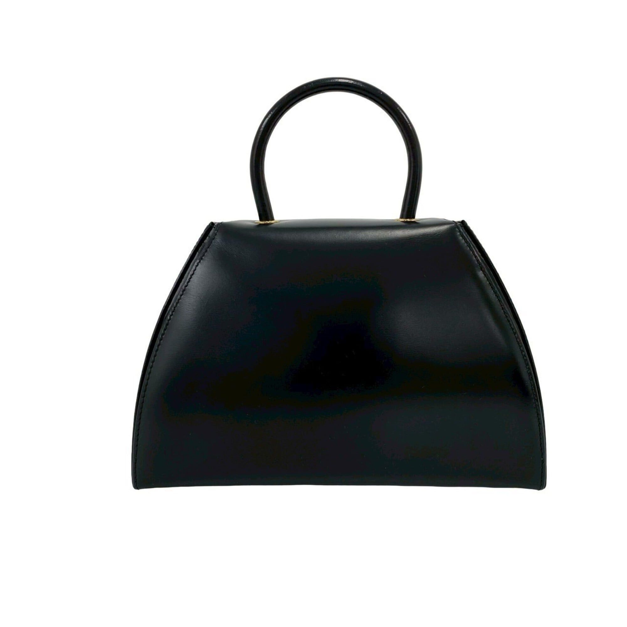 Loewe LOEWE Vintage Anagram Logo Hardware Calf Leather Handbag Mini Tote Bag Black 63974 Size ONE SIZE - 3 Thumbnail