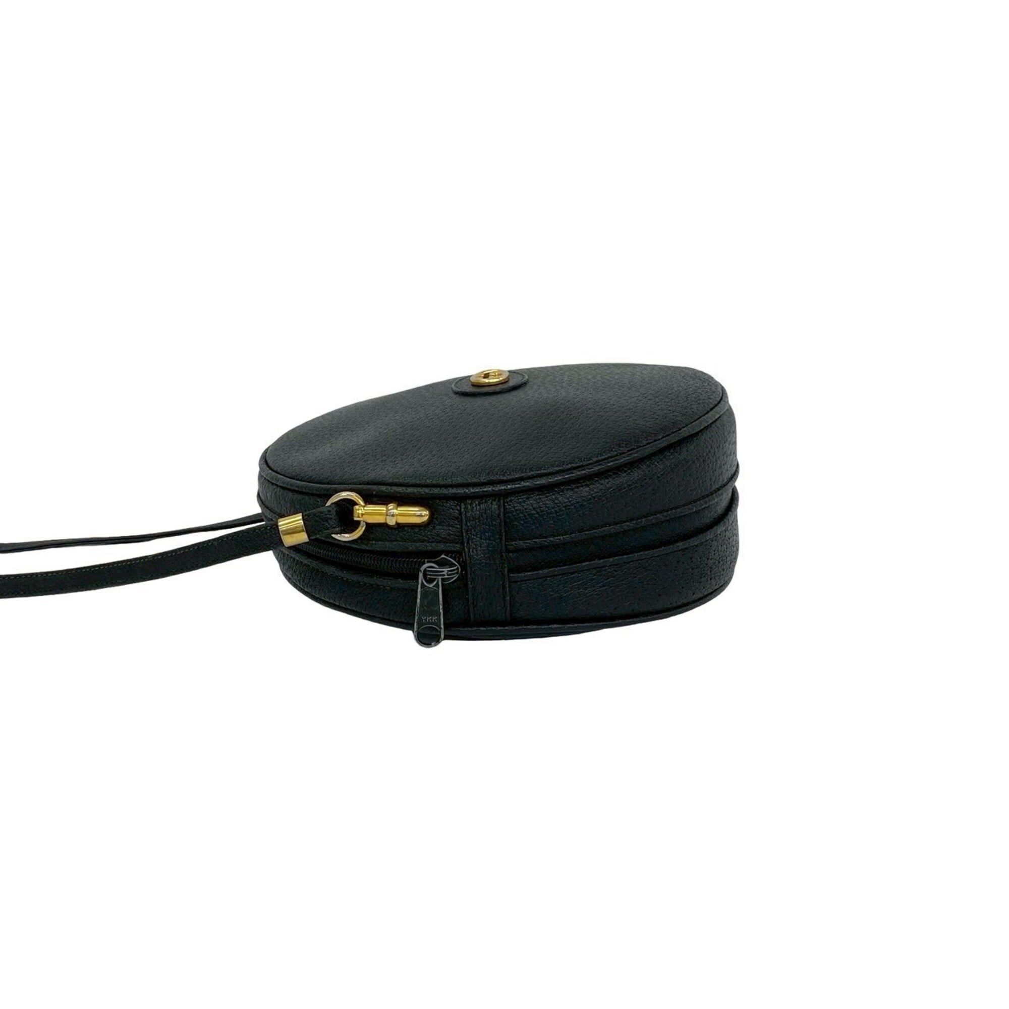 Gucci GUCCI Vintage GG Logo Leather Mini Shoulder Bag/Pouch (Black) - Old Gucci style, featuring logo hardware. (k15-6) Size ONE SIZE - 5 Thumbnail