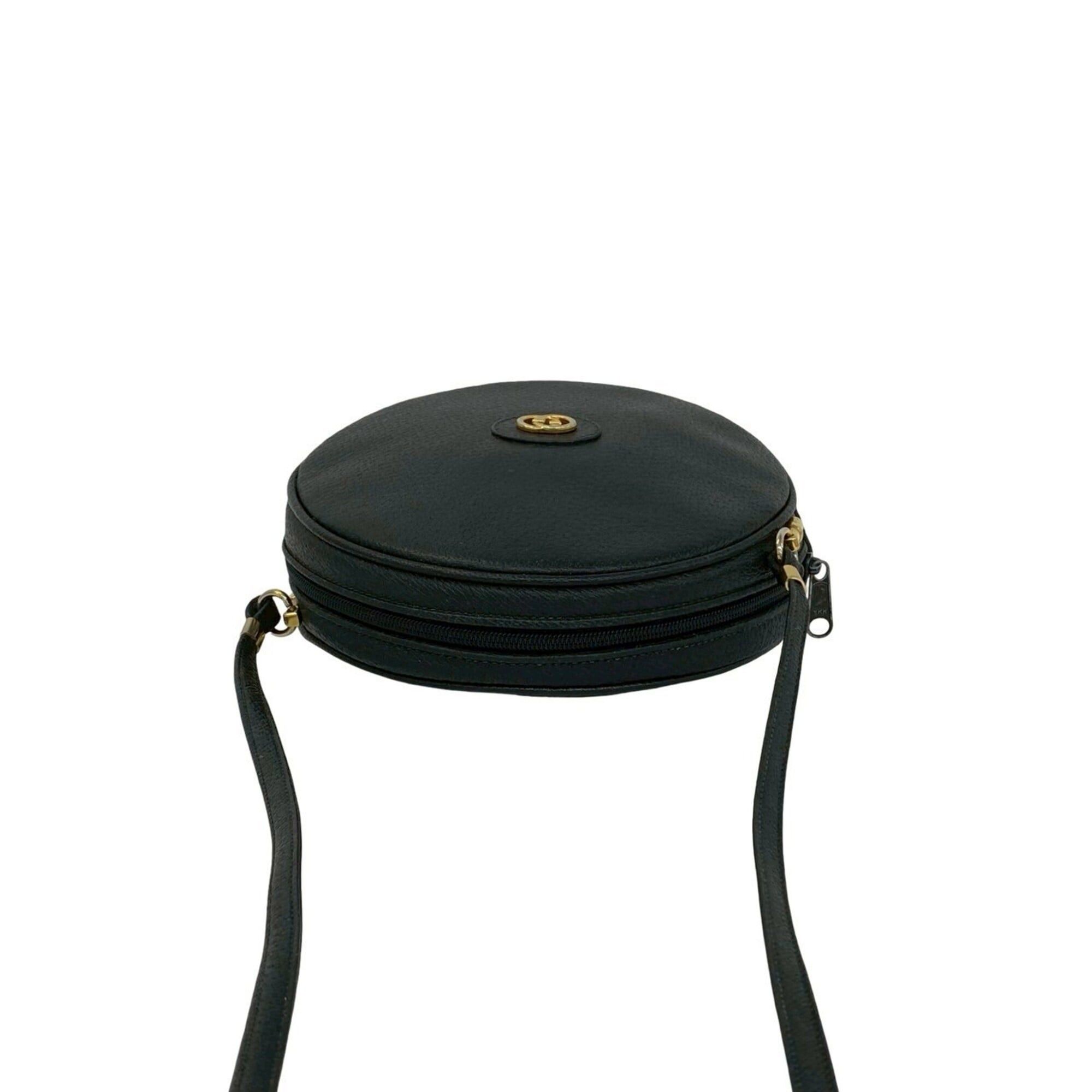 Gucci GUCCI Vintage GG Logo Leather Mini Shoulder Bag/Pouch (Black) - Old Gucci style, featuring logo hardware. (k15-6) Size ONE SIZE - 4 Thumbnail