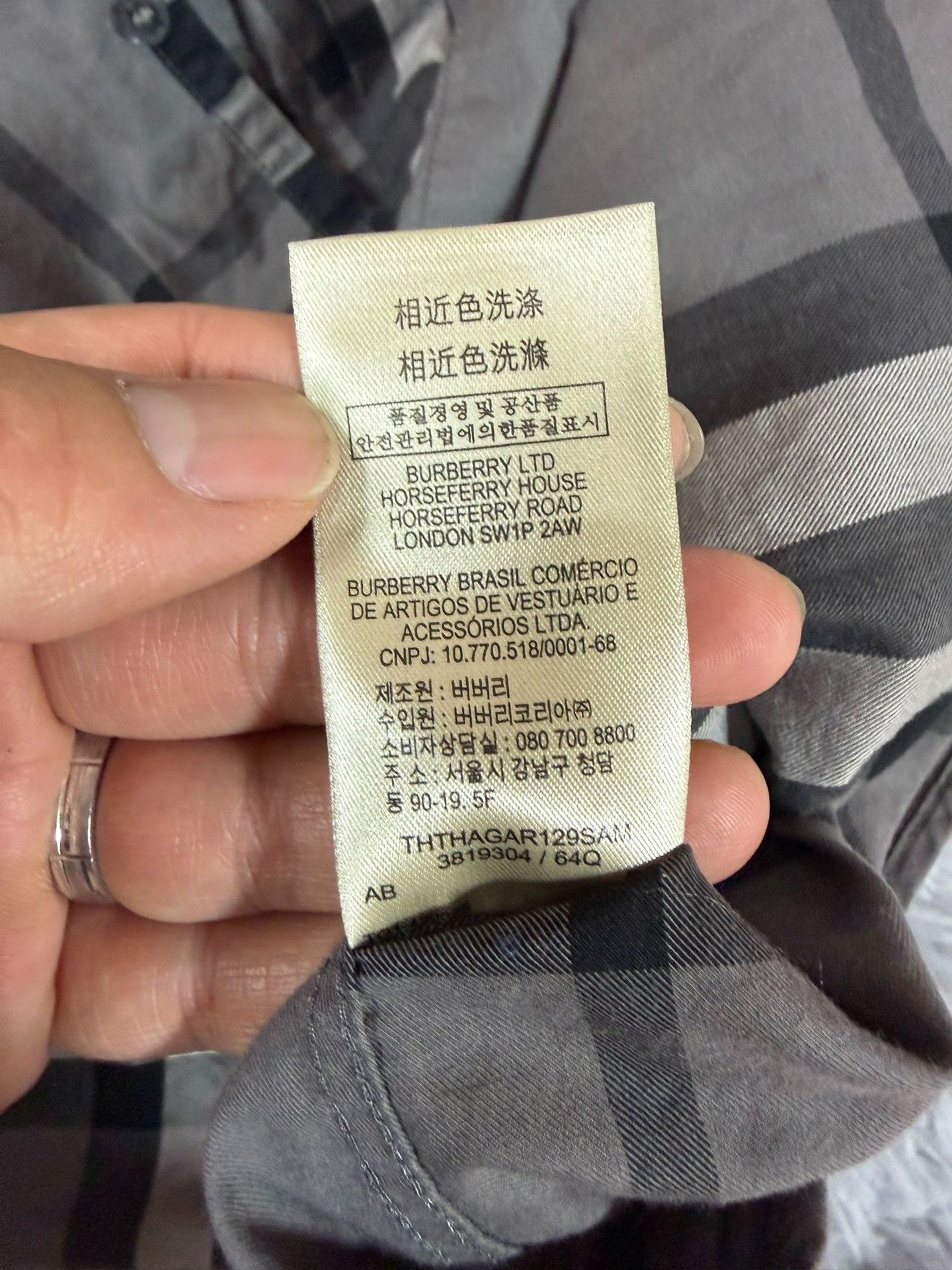 Burberry Burberry Plaid Gray Shirt m Men Size US M / EU 48-50 / 2 - 4 Thumbnail