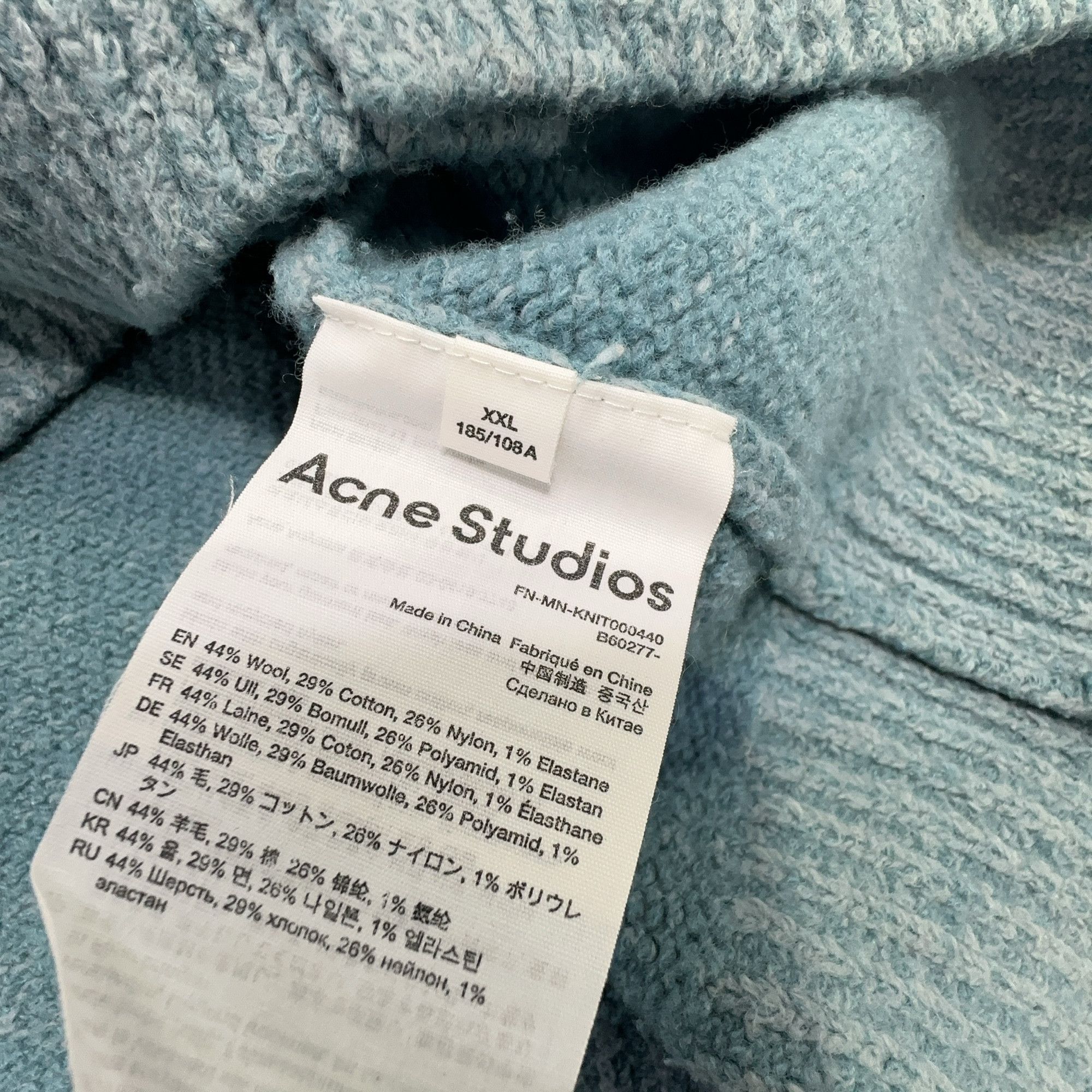 Acne Studios Acne Studios Mineral Blue V-Neck Cardigan XXL Size US XXL / EU 58 / 5 - 4 Thumbnail