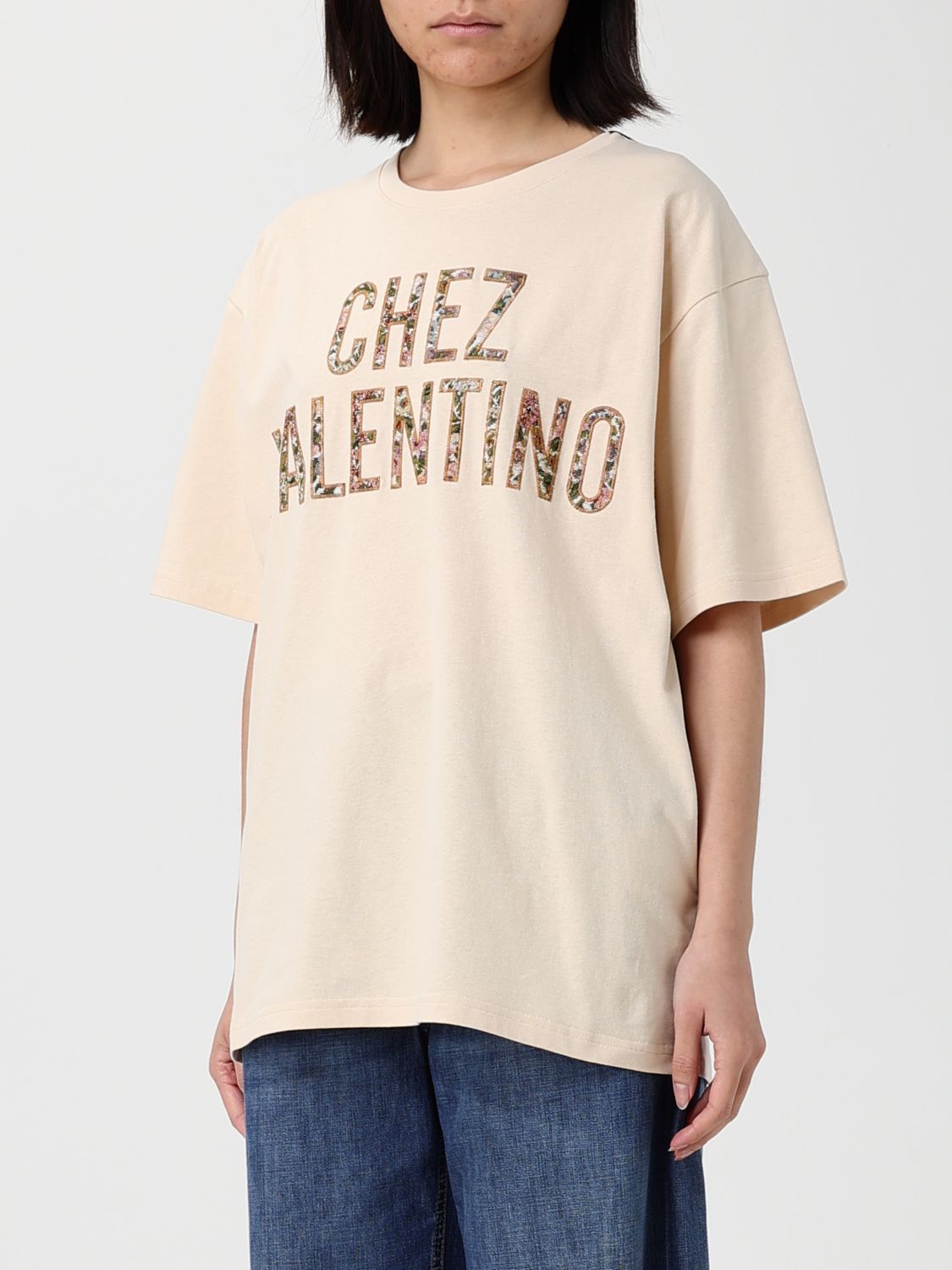 Valentino Valentino T-Shirt Woman Beige Size M / US 6-8 / IT 42-44 - 4 Thumbnail