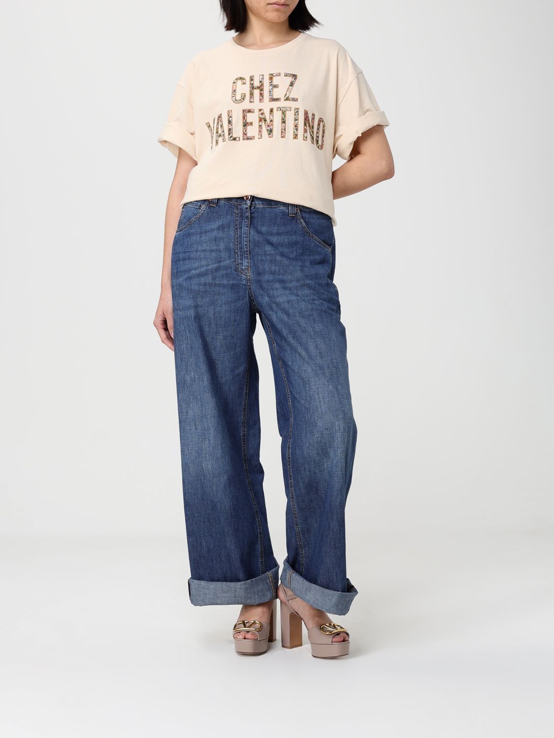 Valentino Valentino T-Shirt Woman Beige Size XS / US 0-2 / IT 36-38 - 2 Thumbnail