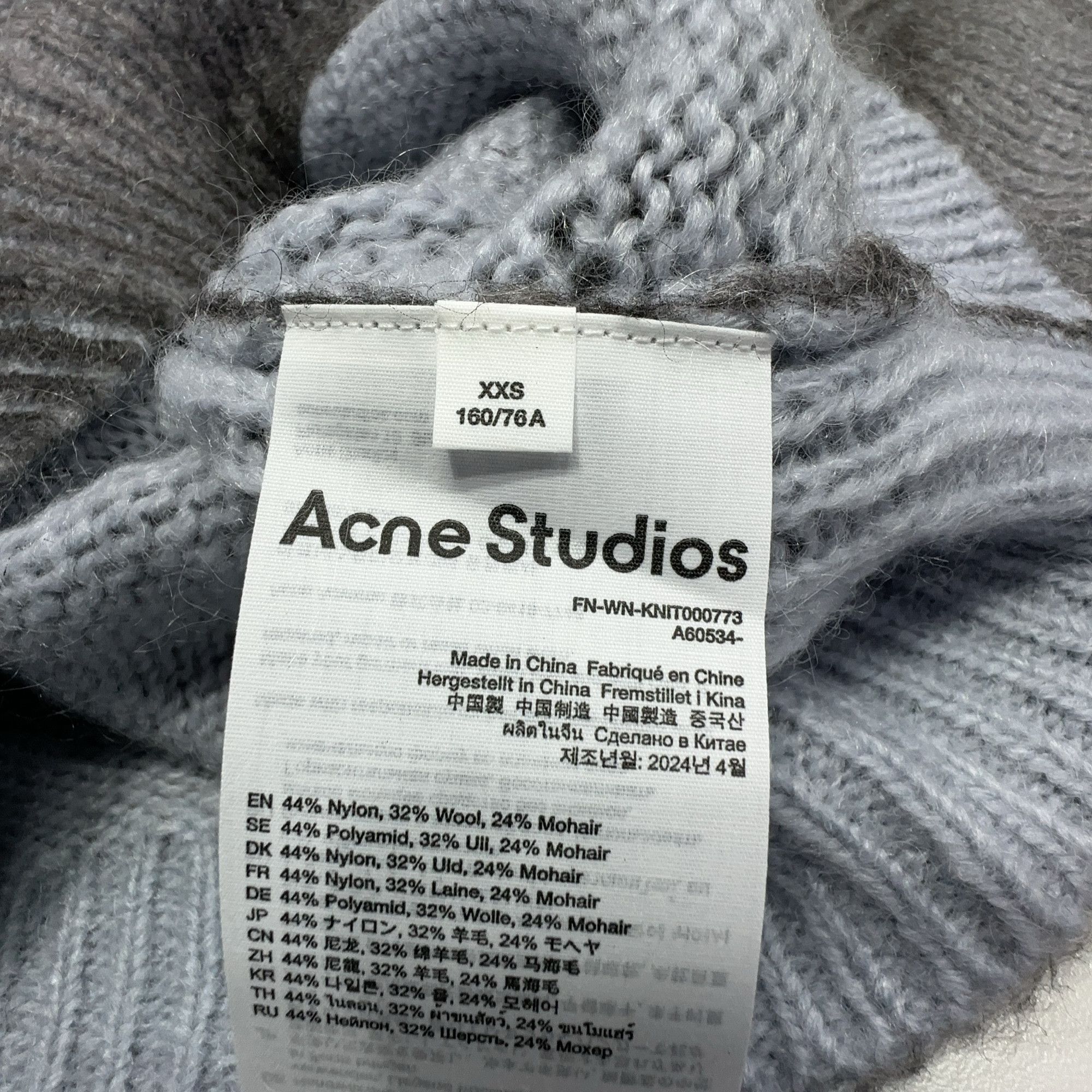 Acne Studios Acne Studios Grey Mohair Blend Cardigan XXS Size XXS / US 00 / IT 34 - 4 Thumbnail