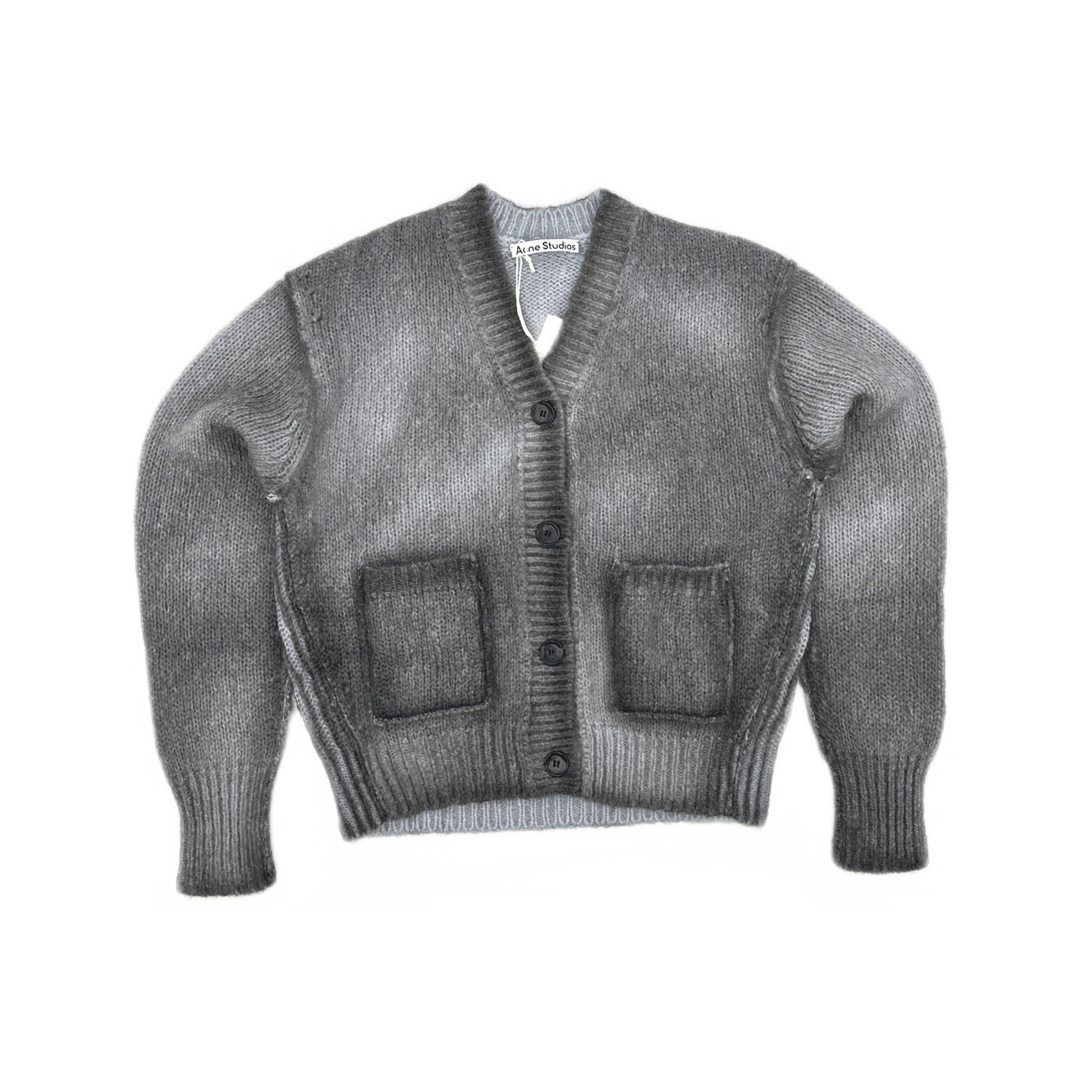 Acne Studios Acne Studios Grey Mohair Blend Cardigan XXS Size XXS / US 00 / IT 34 - 2 Thumbnail