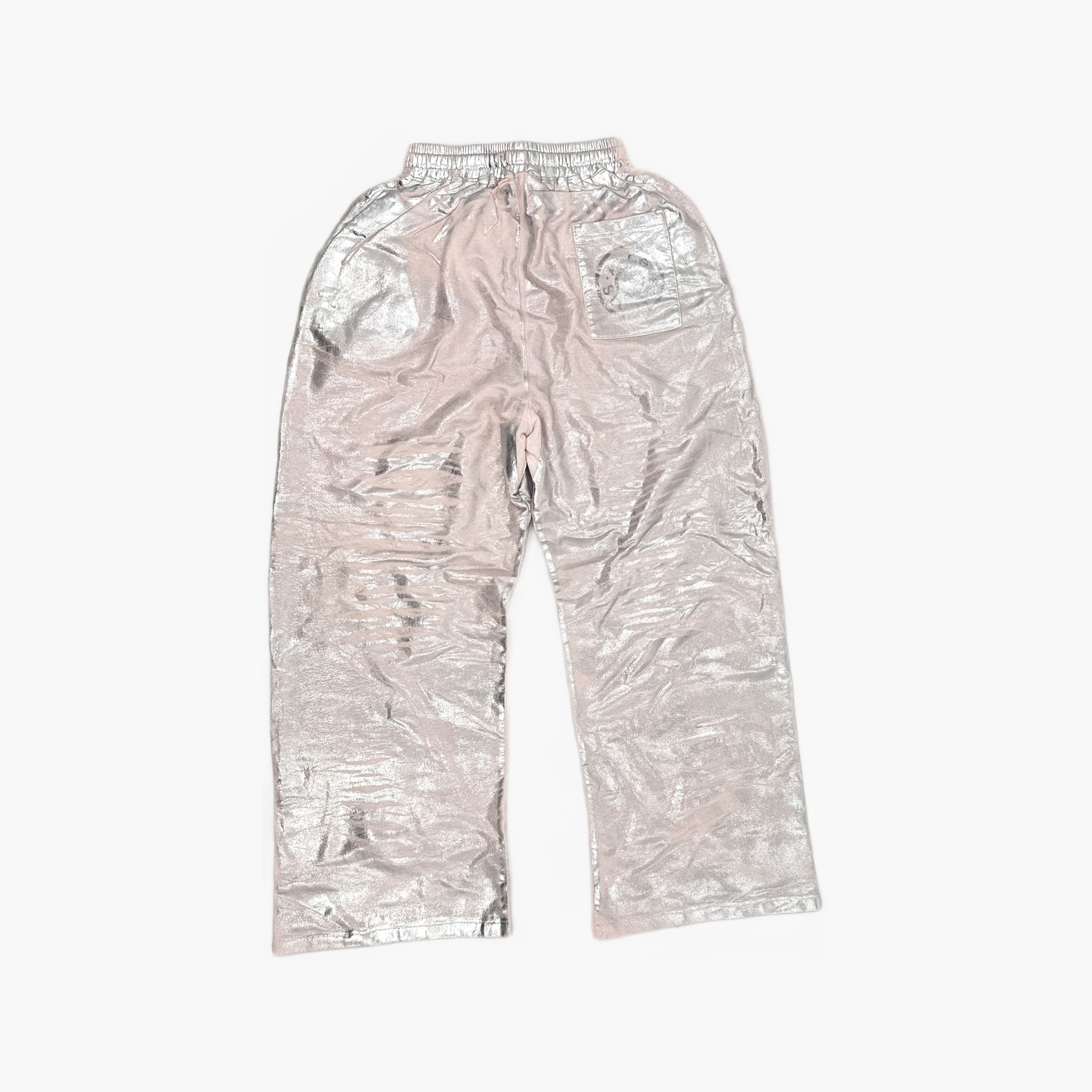 Acne Studios Acne Studios Silver Foil Distressed Sweatpants XXS Size US 28 / EU 44 - 3 Thumbnail