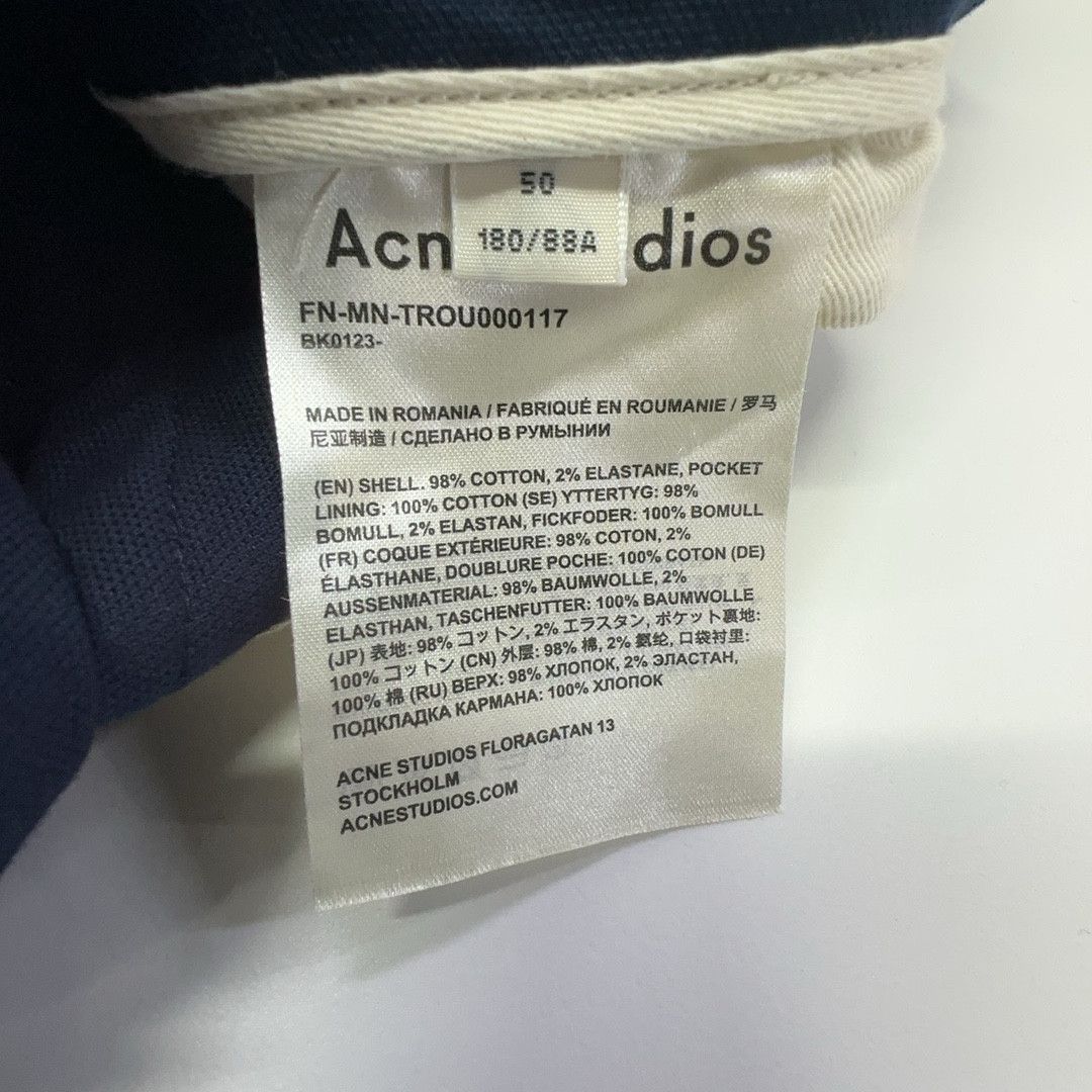 Acne Studios Acne Studios Navy Cotton Casual Pants 50 Size US 34 / EU 50 - 4 Thumbnail