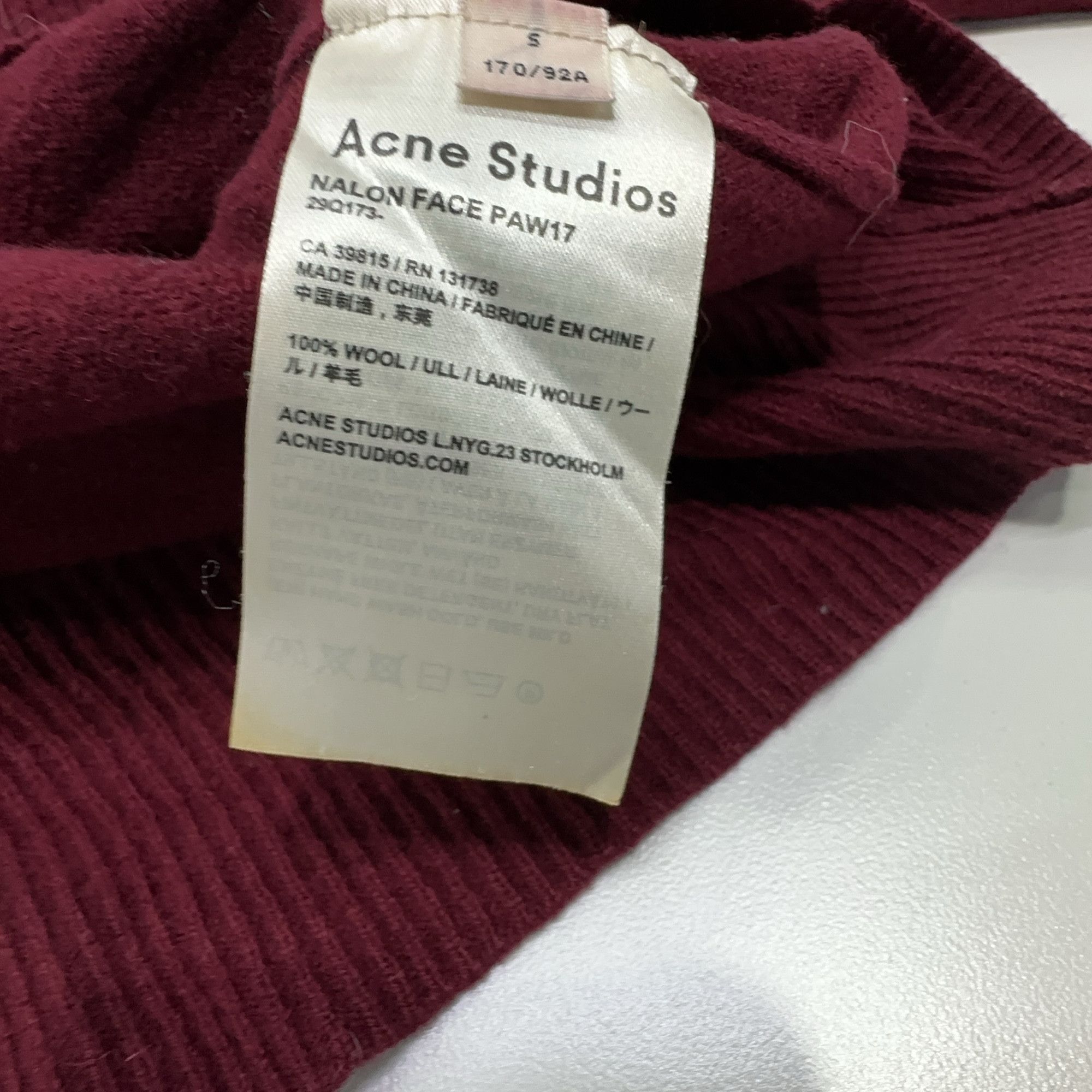 Acne Studios Acne Studios Red Nalon Face Wool Sweater S Size US S / EU 44-46 / 1 - 6 Thumbnail