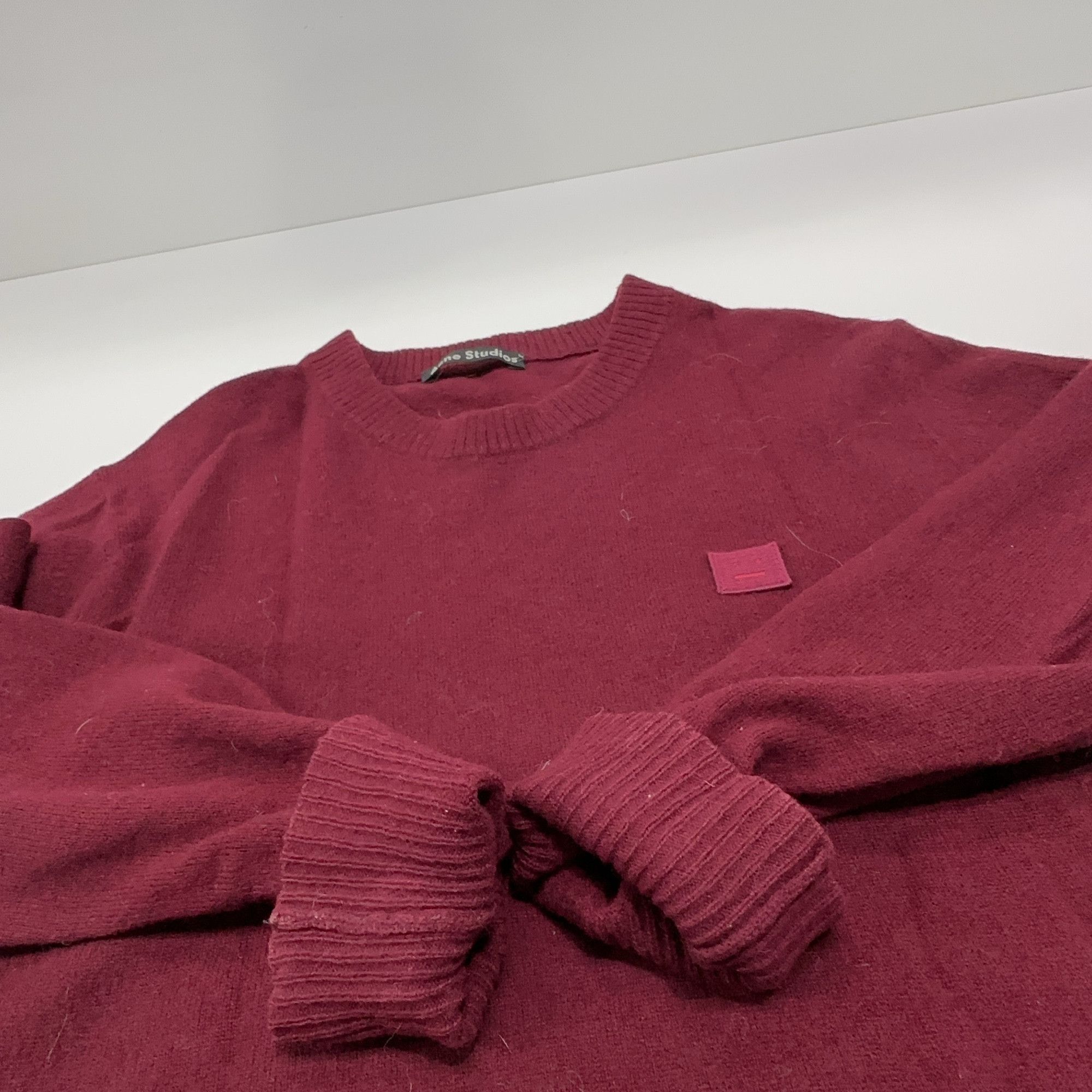 Acne Studios Acne Studios Red Nalon Face Wool Sweater S Size US S / EU 44-46 / 1 - 12 Thumbnail
