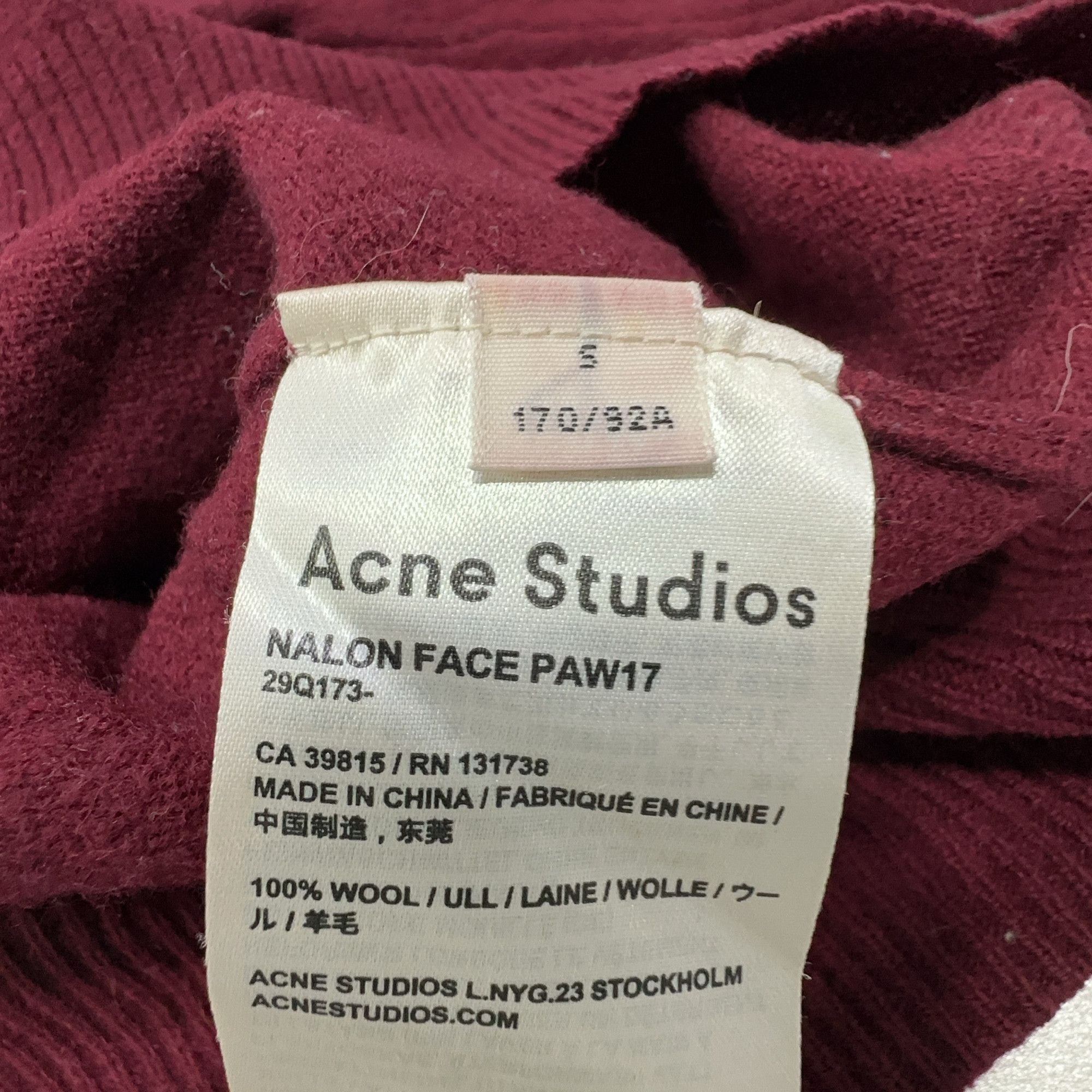Acne Studios Acne Studios Red Nalon Face Wool Sweater S Size US S / EU 44-46 / 1 - 5 Thumbnail