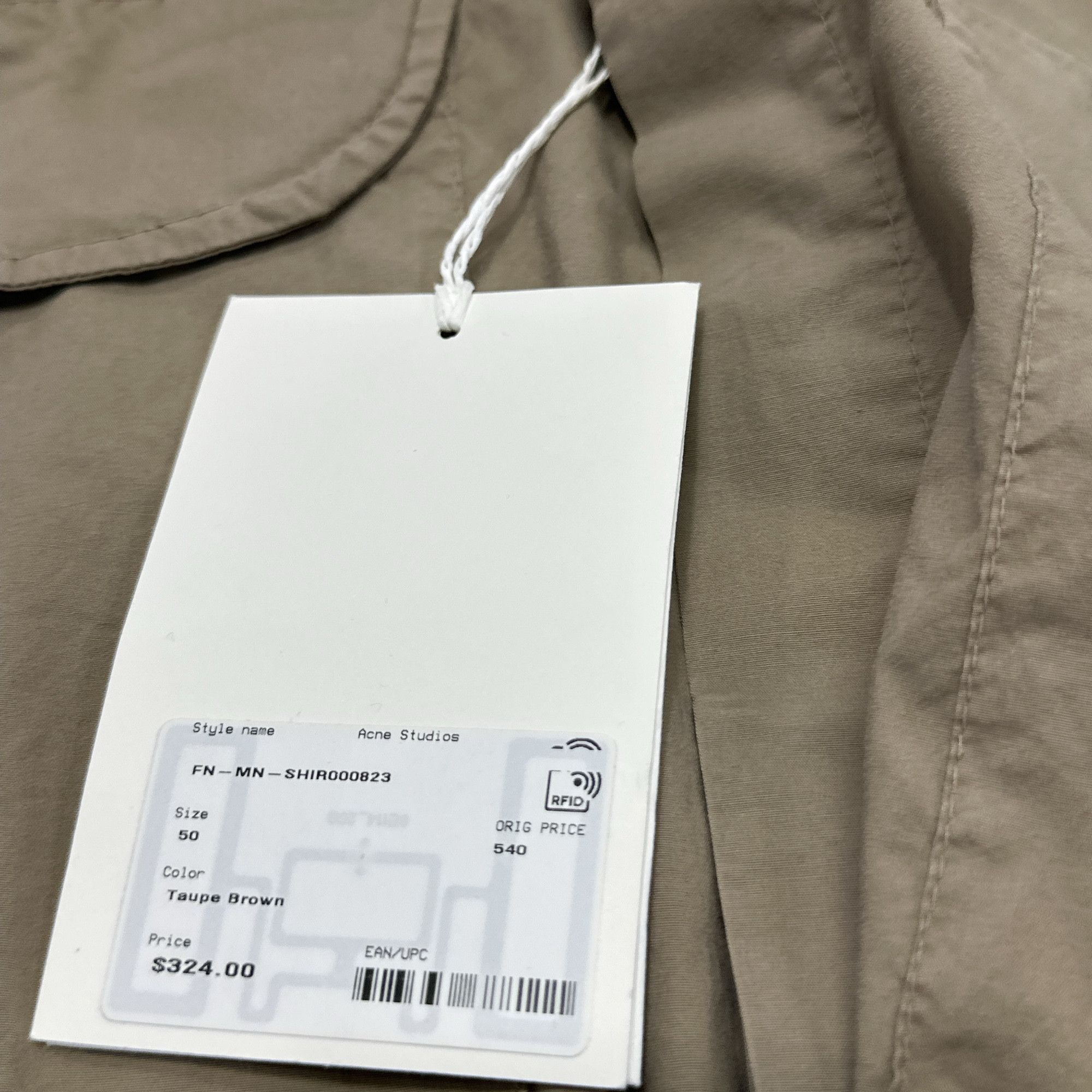 Acne Studios Acne Studios Taupe Brown Button Up Shirt 50 Size US M / EU 48-50 / 2 - 5 Thumbnail