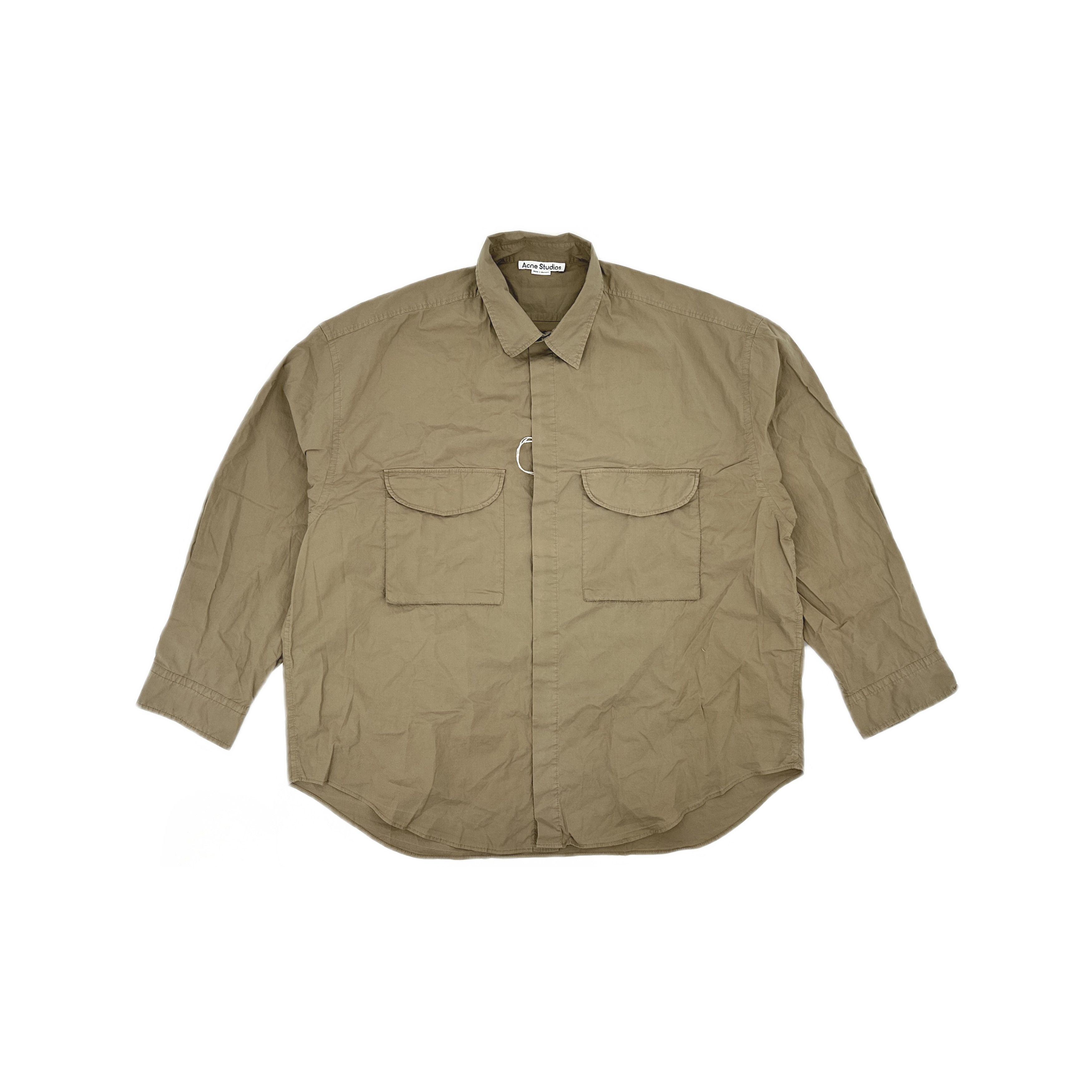 Acne Studios Acne Studios Taupe Brown Button Up Shirt 50 Size US M / EU 48-50 / 2 - 2 Thumbnail