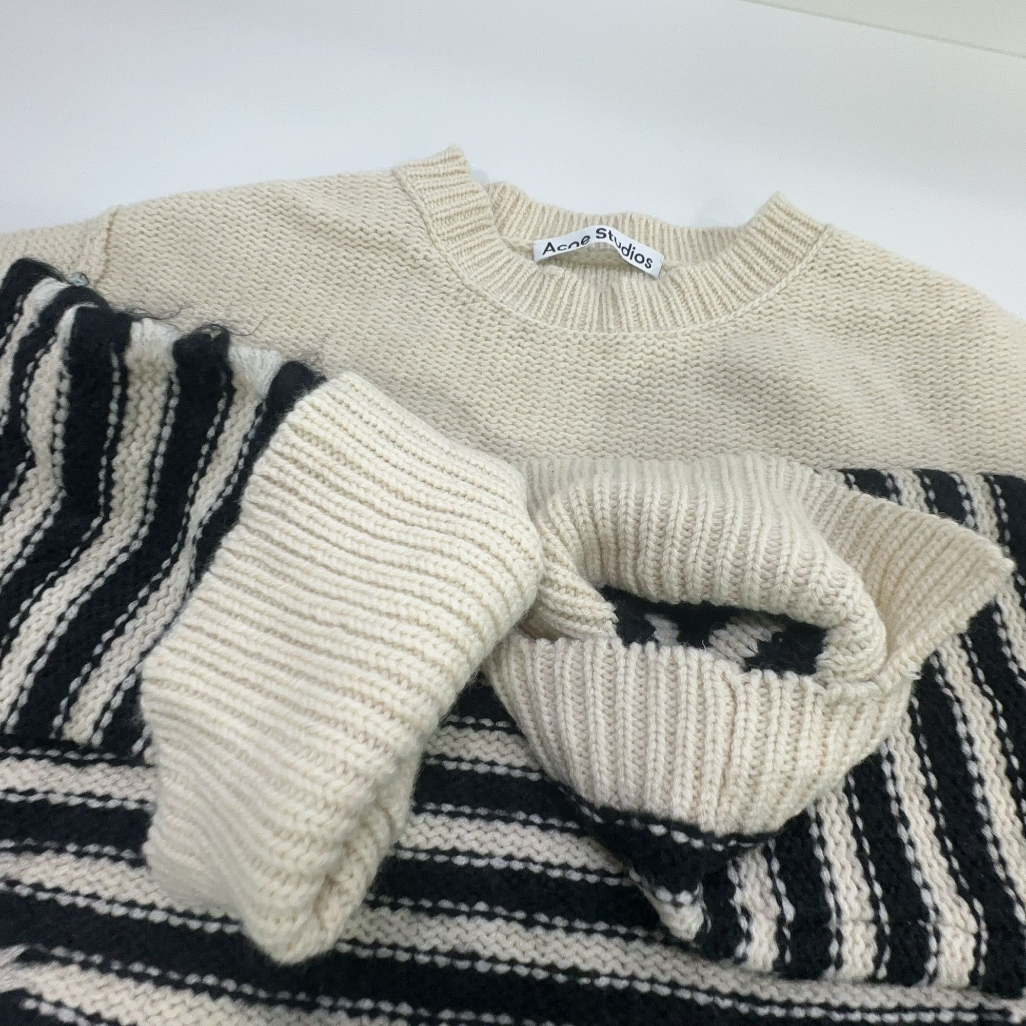 Acne Studios Acne Studios Striped Distressed Mohair Sweater S Size S / US 4 / IT 40 - 6 Thumbnail