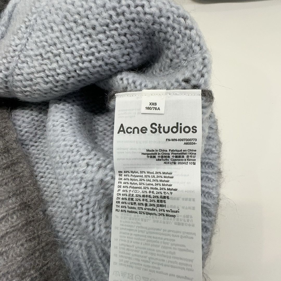 Acne Studios Acne Studios Grey Mohair V-Neck Cardigan XXS Size XXS / US 00 / IT 34 - 4 Thumbnail