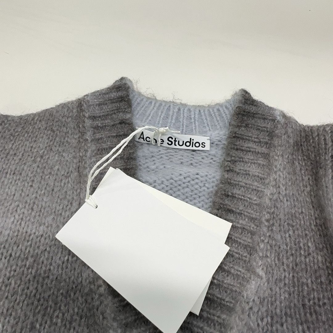 Acne Studios Acne Studios Grey Mohair V-Neck Cardigan XXS Size XXS / US 00 / IT 34 - 5 Thumbnail