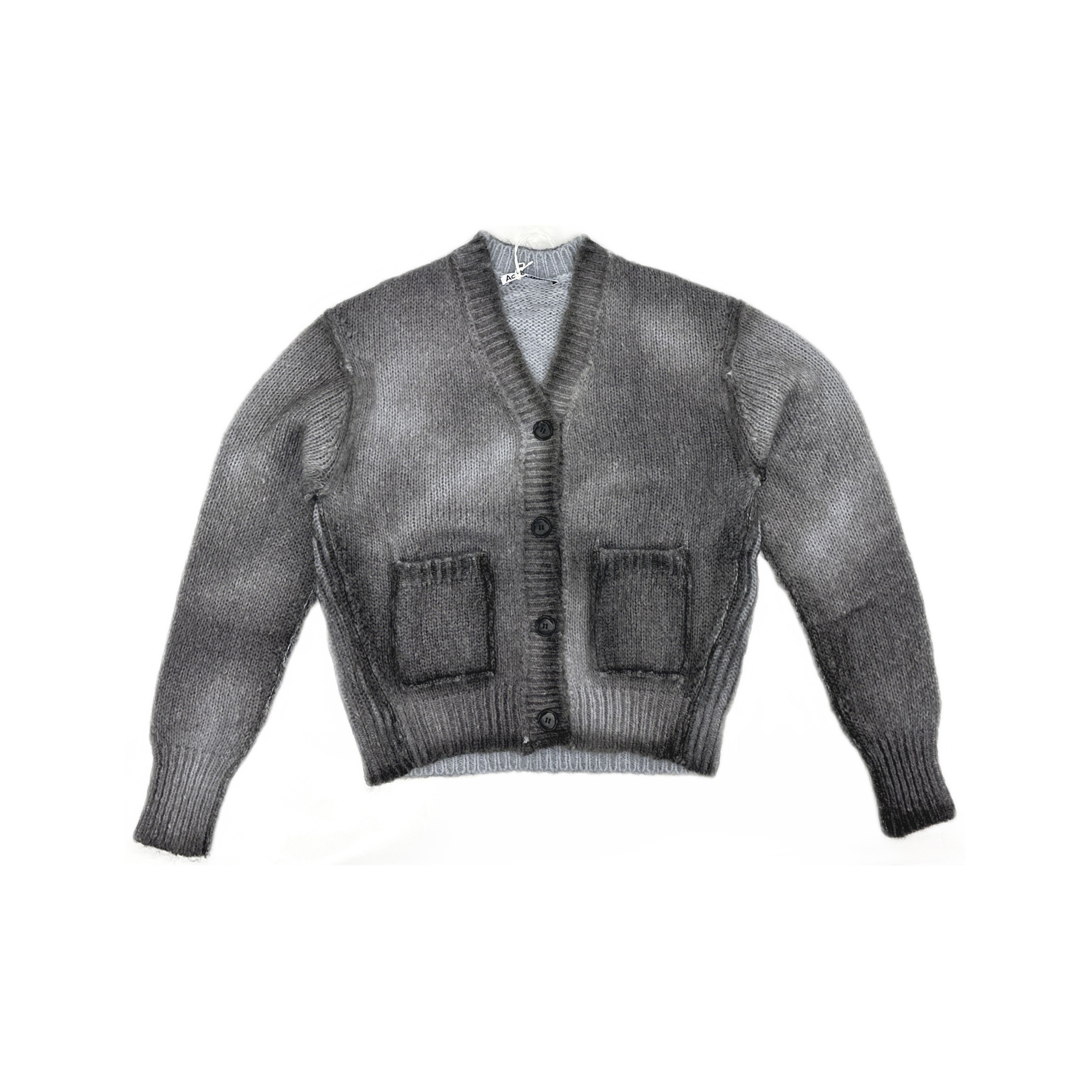 Acne Studios Acne Studios Grey Mohair V-Neck Cardigan XXS Size XXS / US 00 / IT 34 - 2 Thumbnail