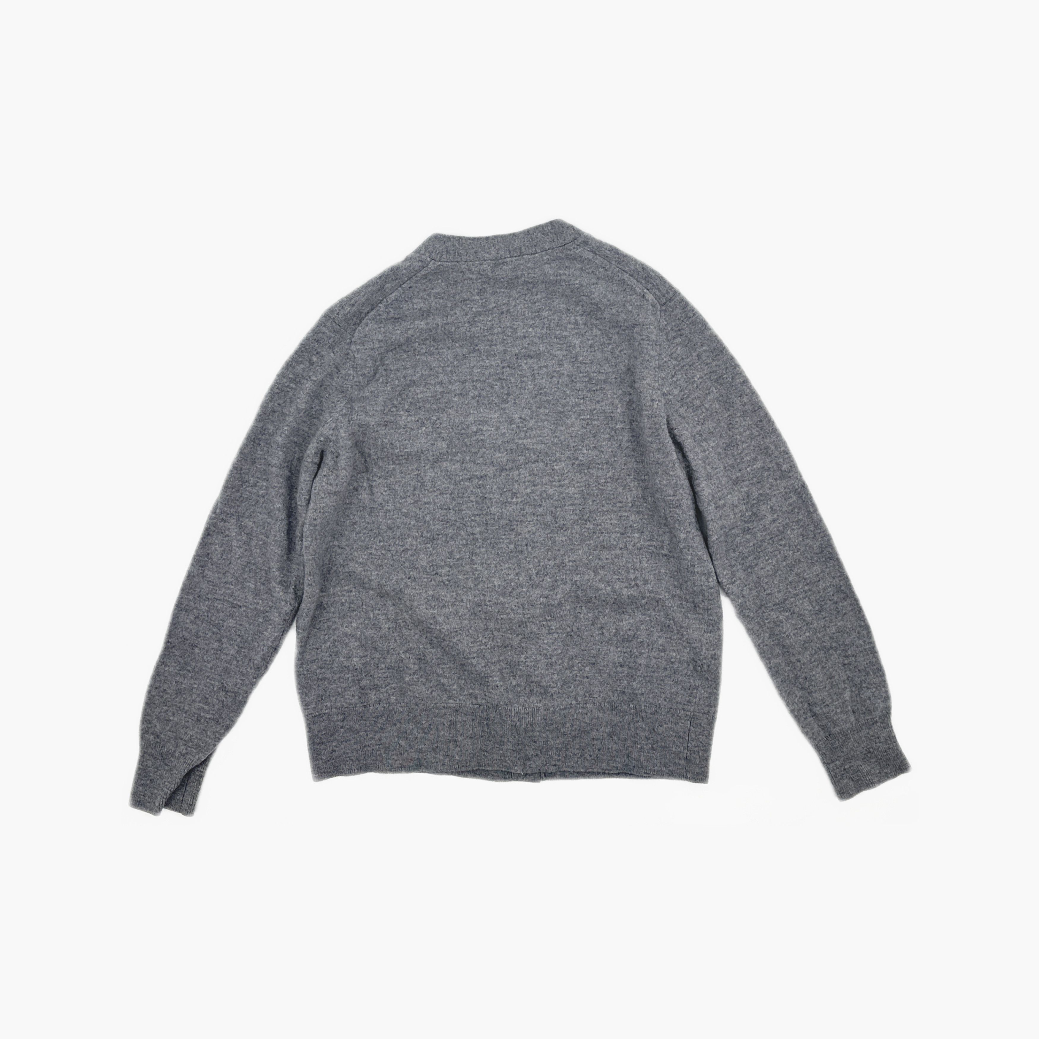Acne Studios Acne Studios Gray Wool V-Neck Cardigan Size L Size US L / EU 52-54 / 3 - 3 Thumbnail