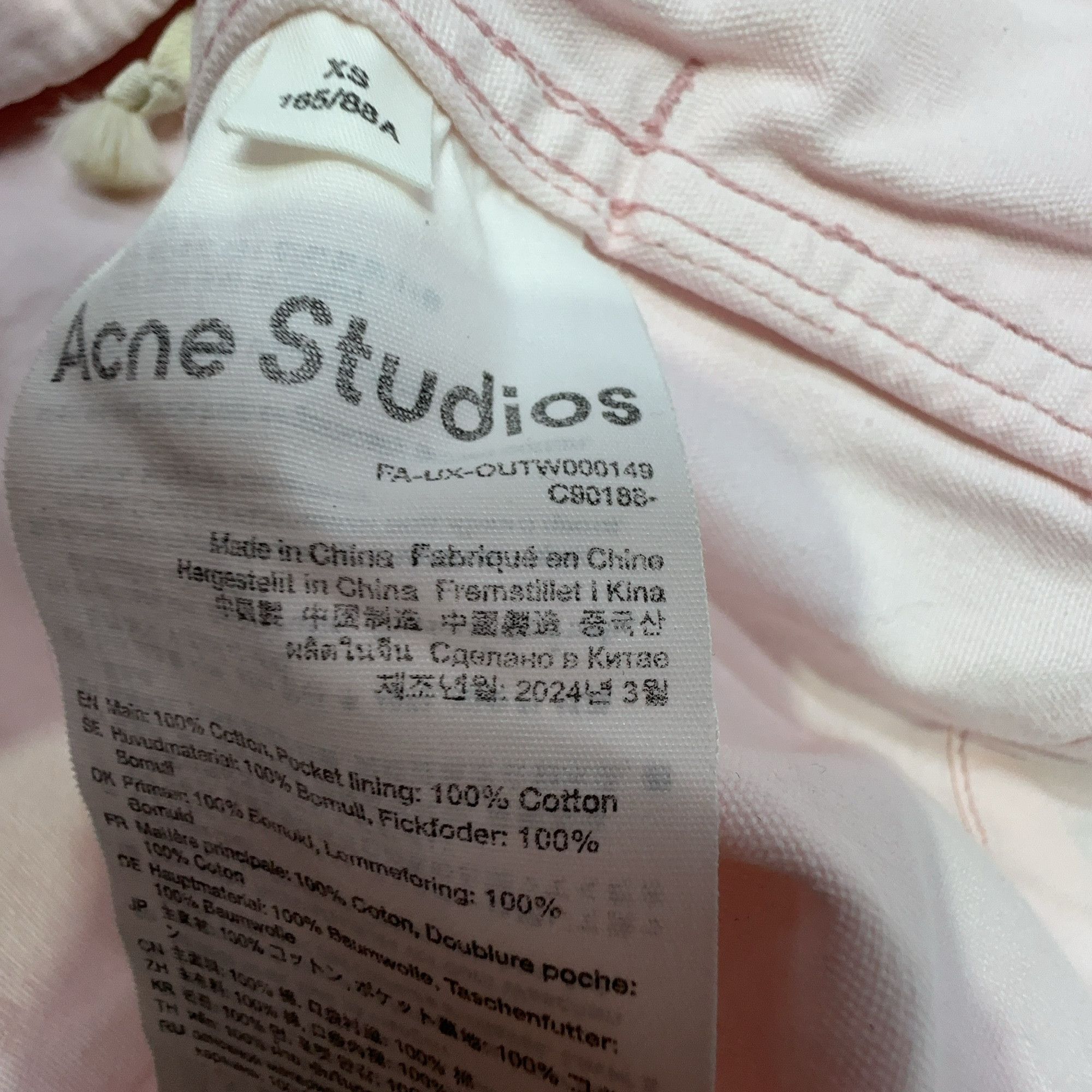 Acne Studios Acne Studios FW24 Pink Hooded Zip Jacket XS Size US XS / EU 42 / 0 - 5 Thumbnail