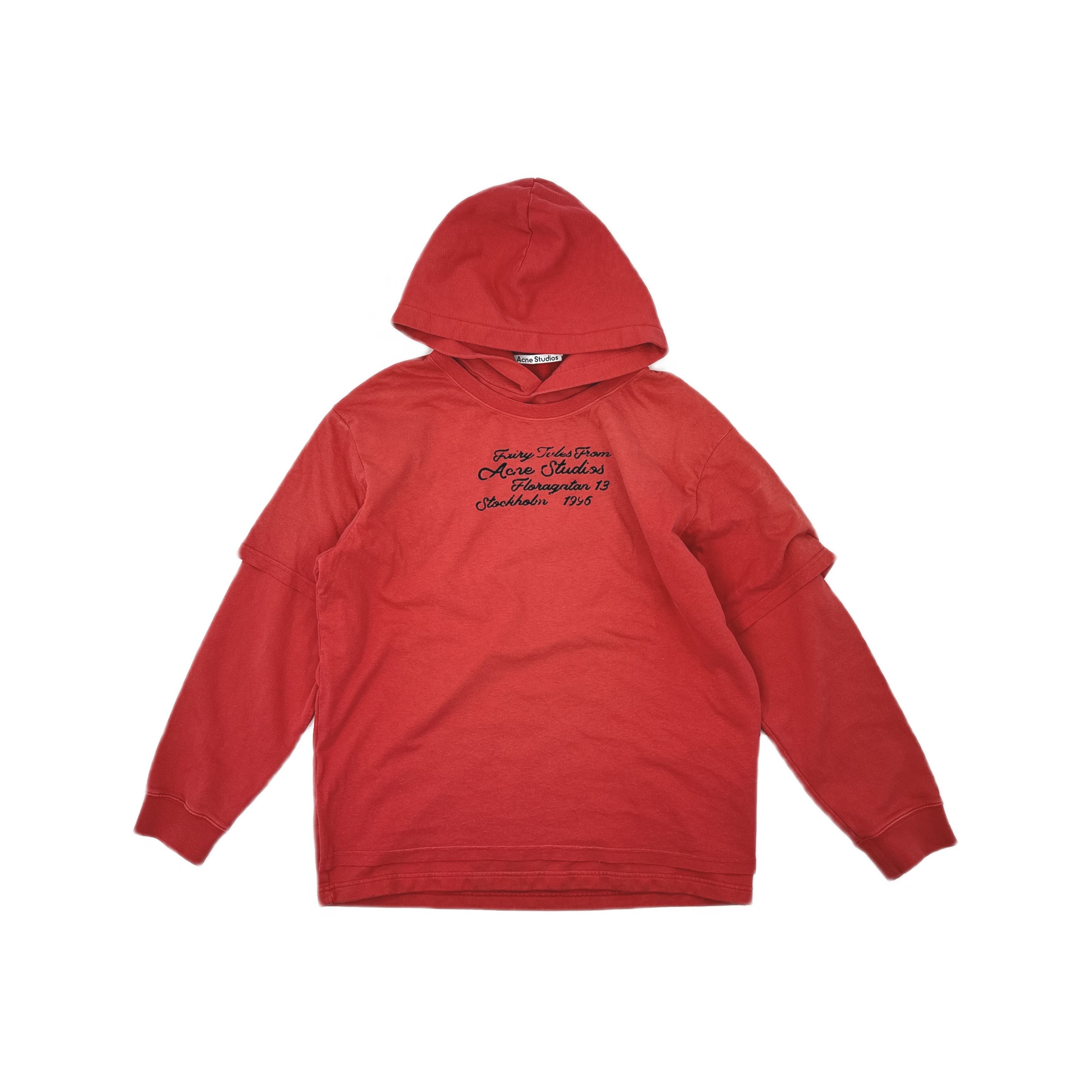 Acne Studios Acne Studios Red Layered Hoodie XS Size XS / US 0-2 / IT 36-38 - 2 Thumbnail