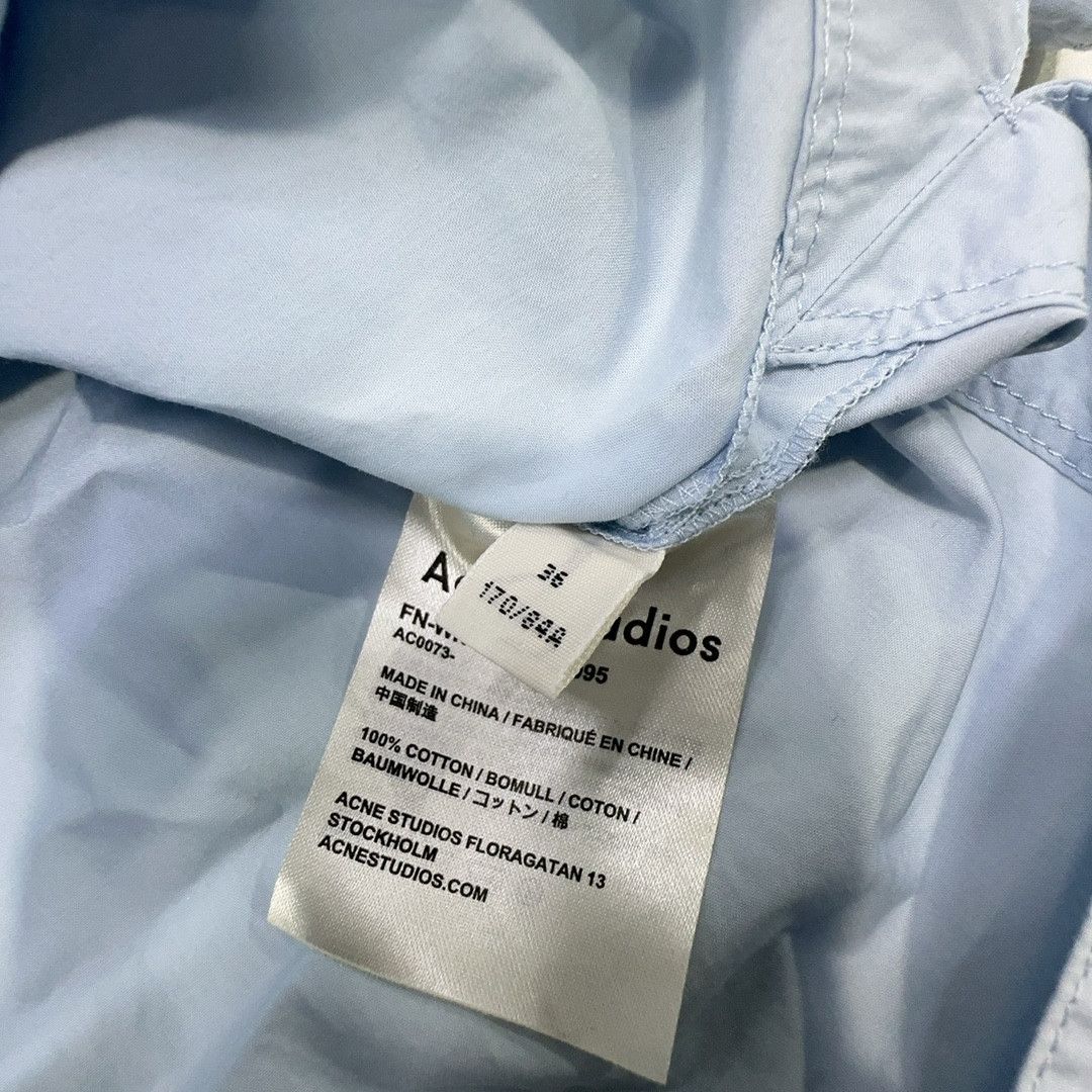 Acne Studios Acne Studios Blue Cotton Short Sleeve Popover Blouse 36 Size XS / US 0-2 / IT 36-38 - 4 Thumbnail