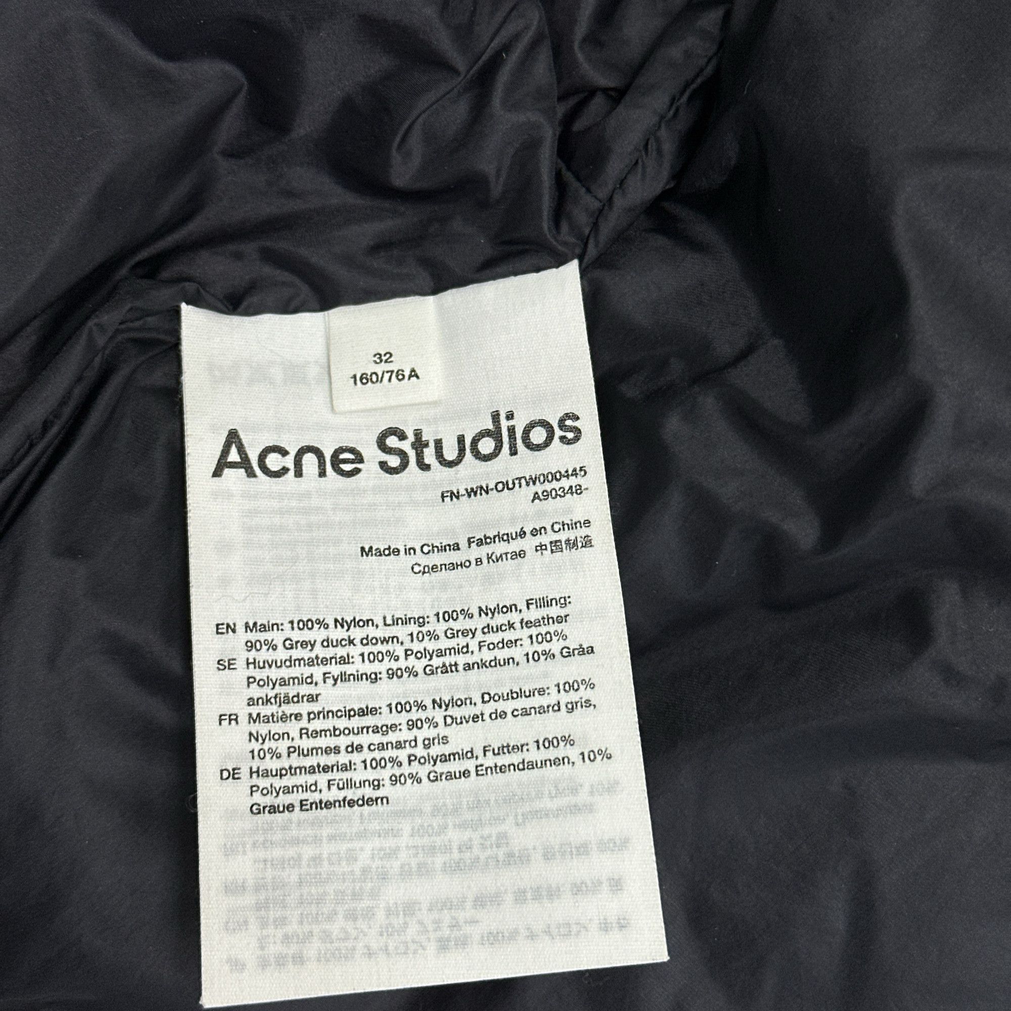Acne Studios Acne Studios Logo Quilted Down Jacket 32 Size XXS / US 00 / IT 34 - 4 Thumbnail