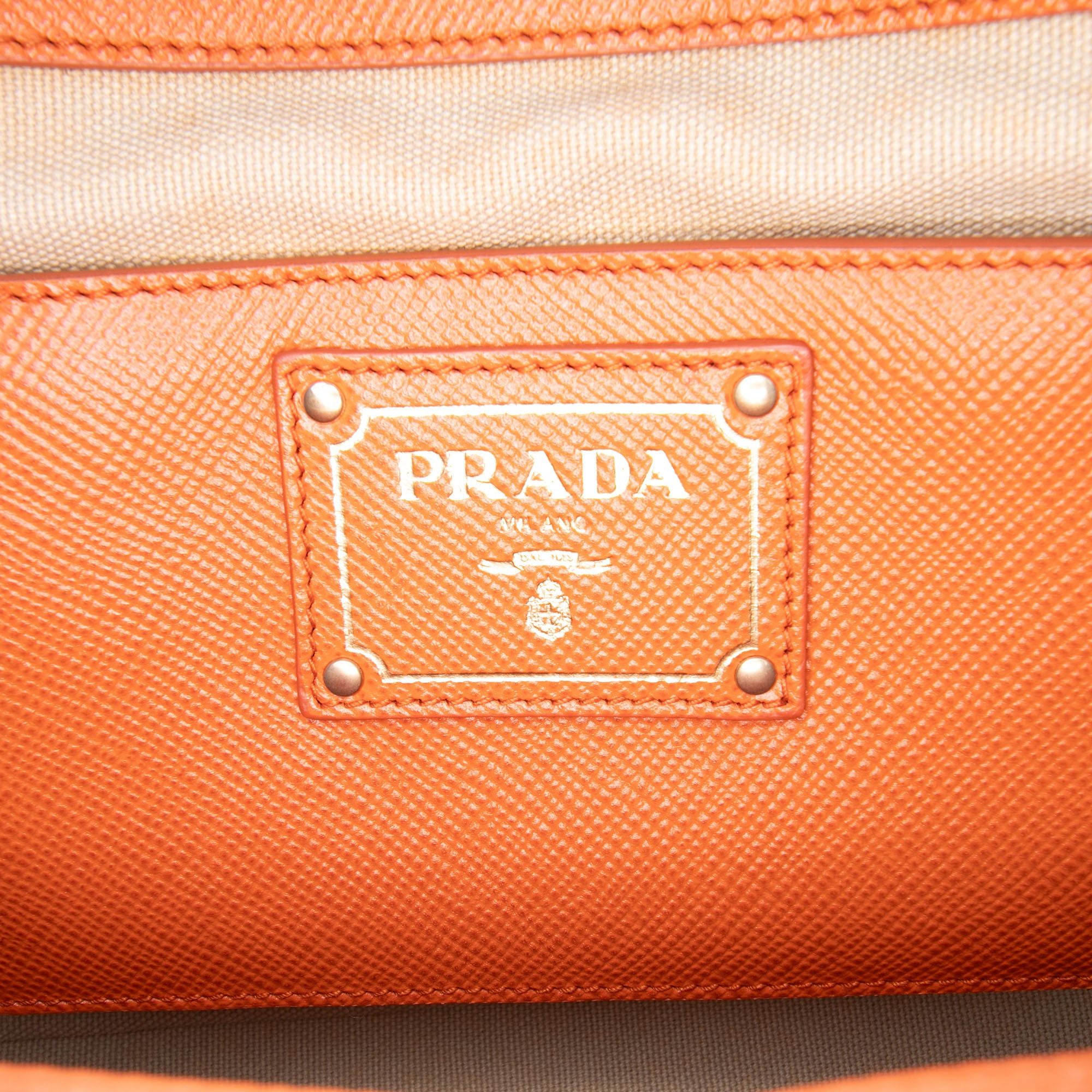 Prada Bicolor Saffiano Cuir Trimmed Canvas Satchel Size ONE SIZE - 5 Thumbnail