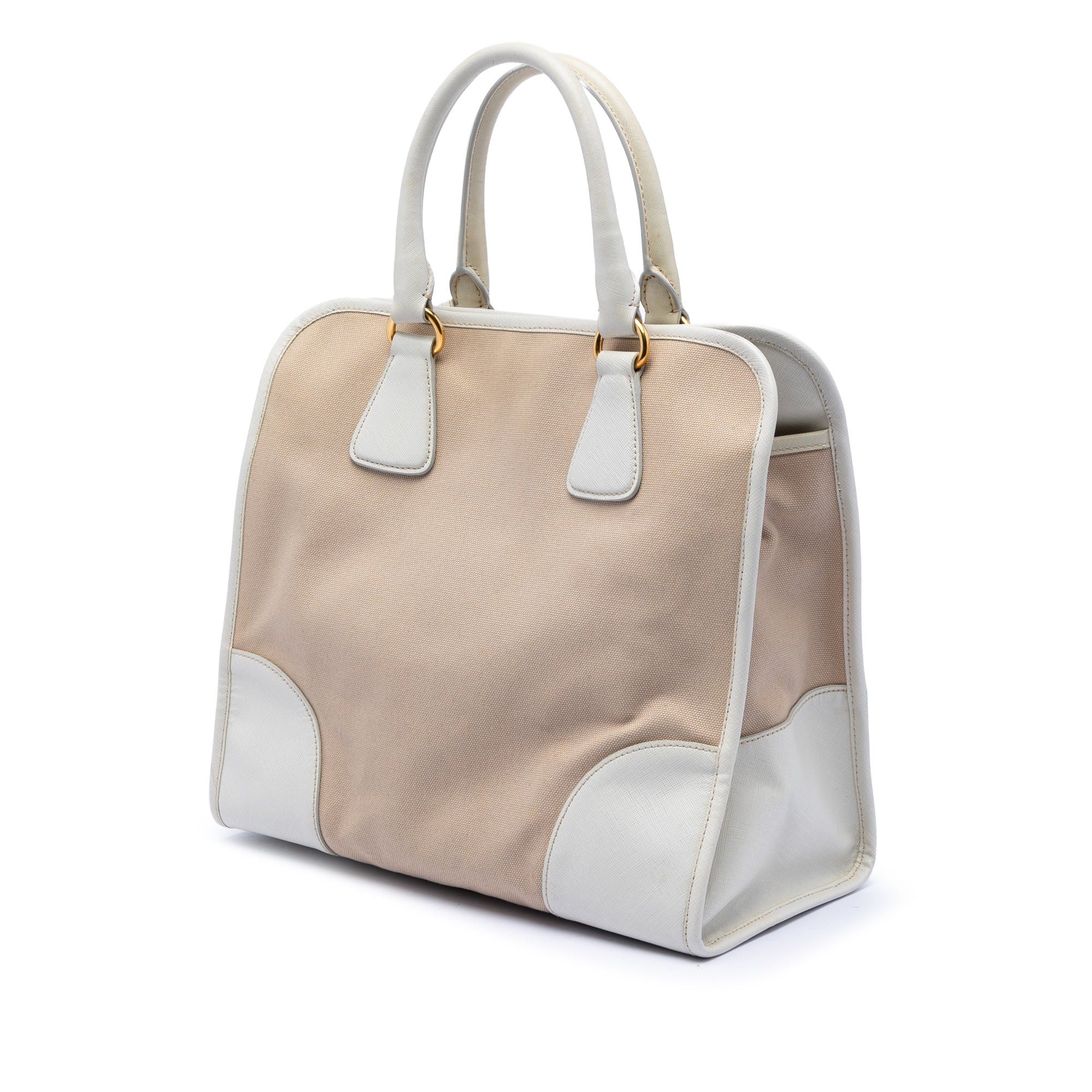 Prada Saffiano Trimmed Canvas Canapa Satchel Size ONE SIZE - 2 Thumbnail