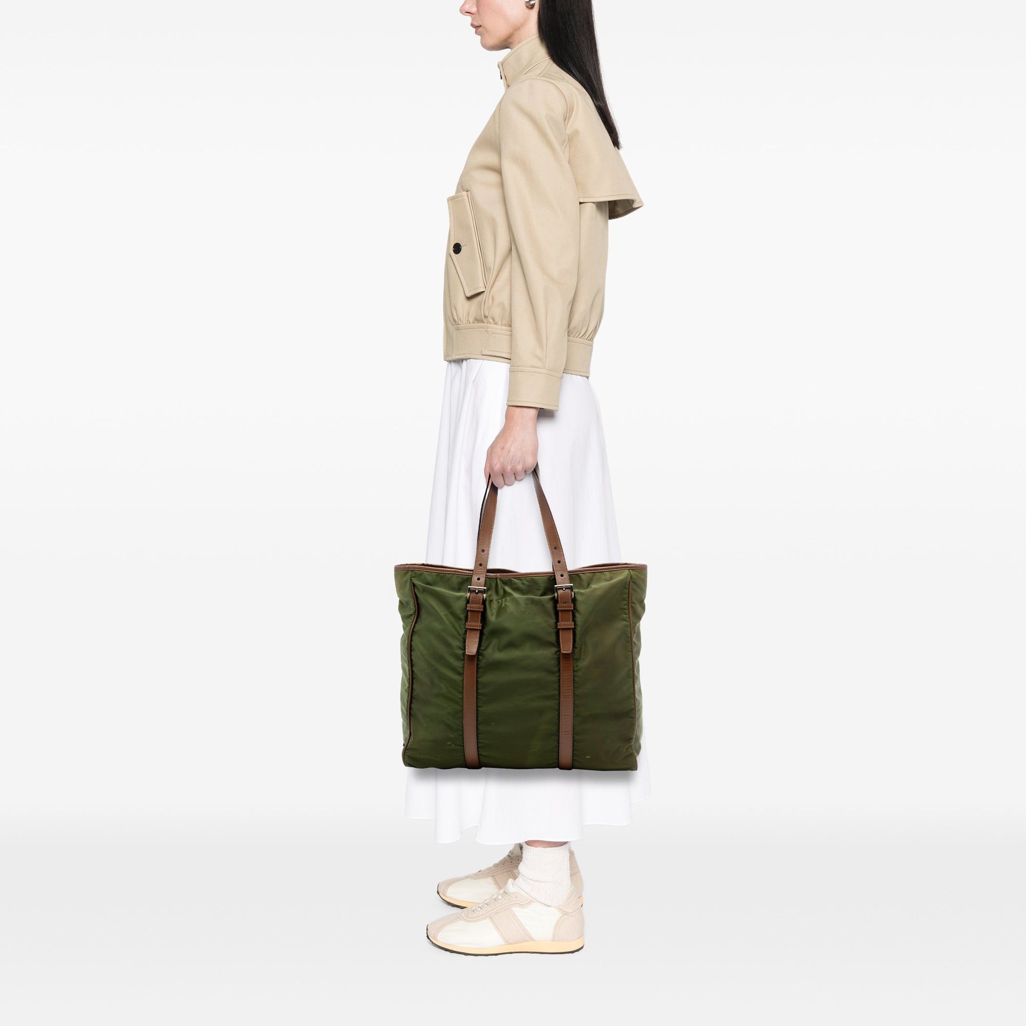 Prada Leather Trimmed Tessuto Tote Size ONE SIZE - 6 Thumbnail