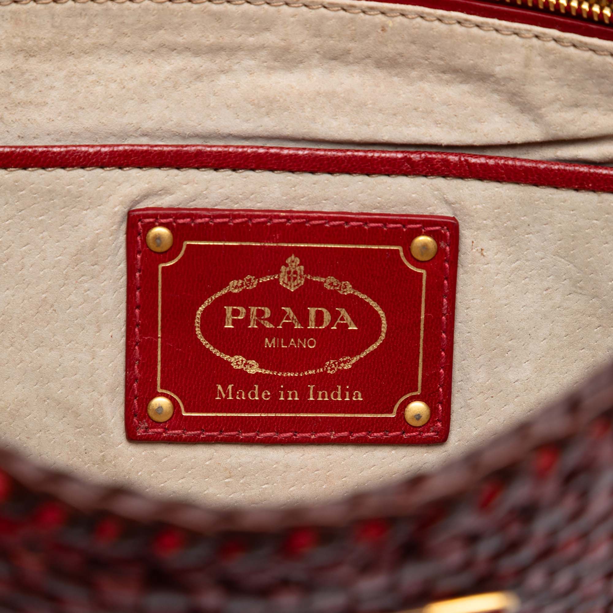 Prada Woven Goatskin Madras Zip Clutch Size ONE SIZE - 5 Thumbnail