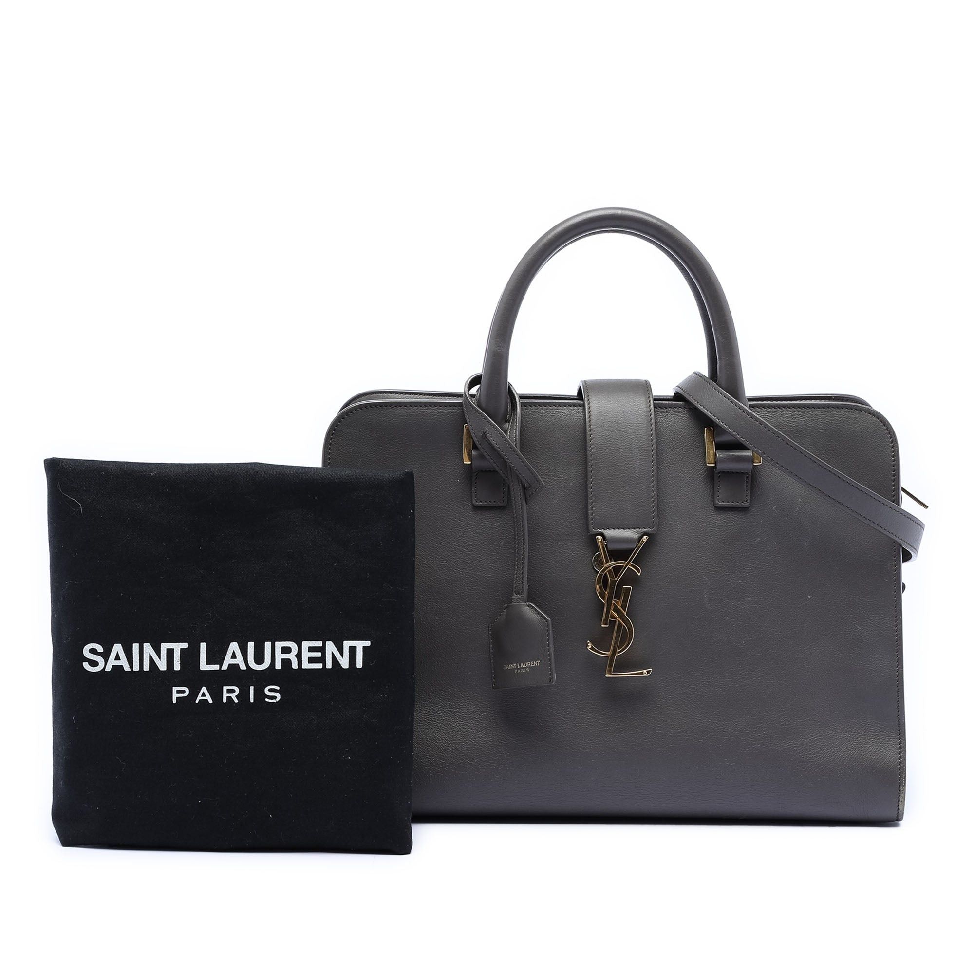 Saint Laurent Paris Small Leather Monogram Cabas Satchel Size ONE SIZE - 8 Thumbnail