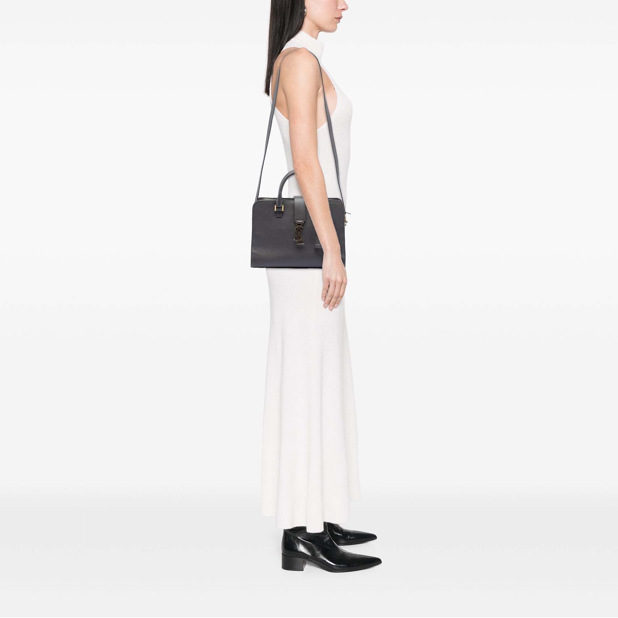 Saint Laurent Paris Small Leather Monogram Cabas Satchel Size ONE SIZE - 7 Thumbnail