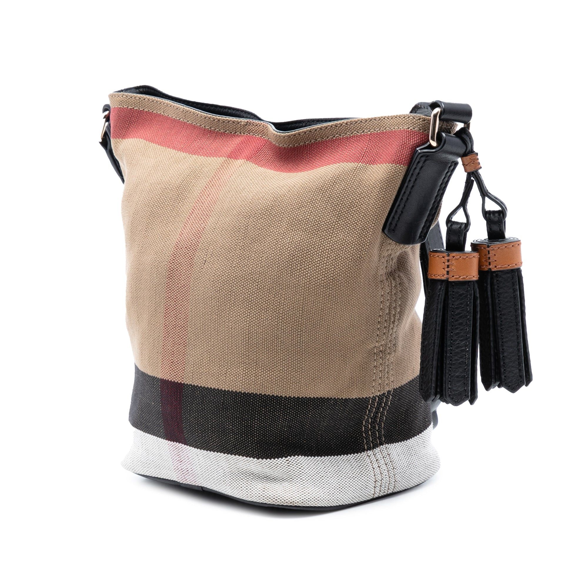 Burberry Mini Mega Check Canvas Ashby Tassel Bucket Bag Size ONE SIZE - 2 Thumbnail