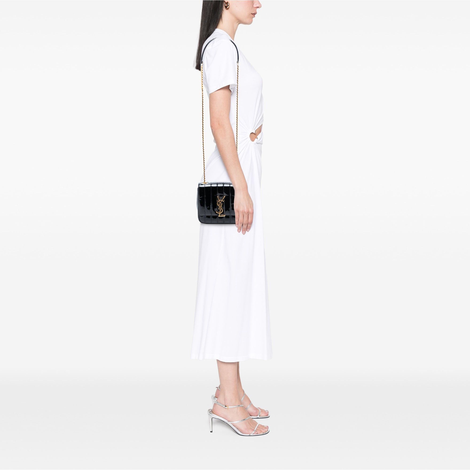 Saint Laurent Paris Small Patent Monogram Vicky Chain Bag Size ONE SIZE - 7 Thumbnail